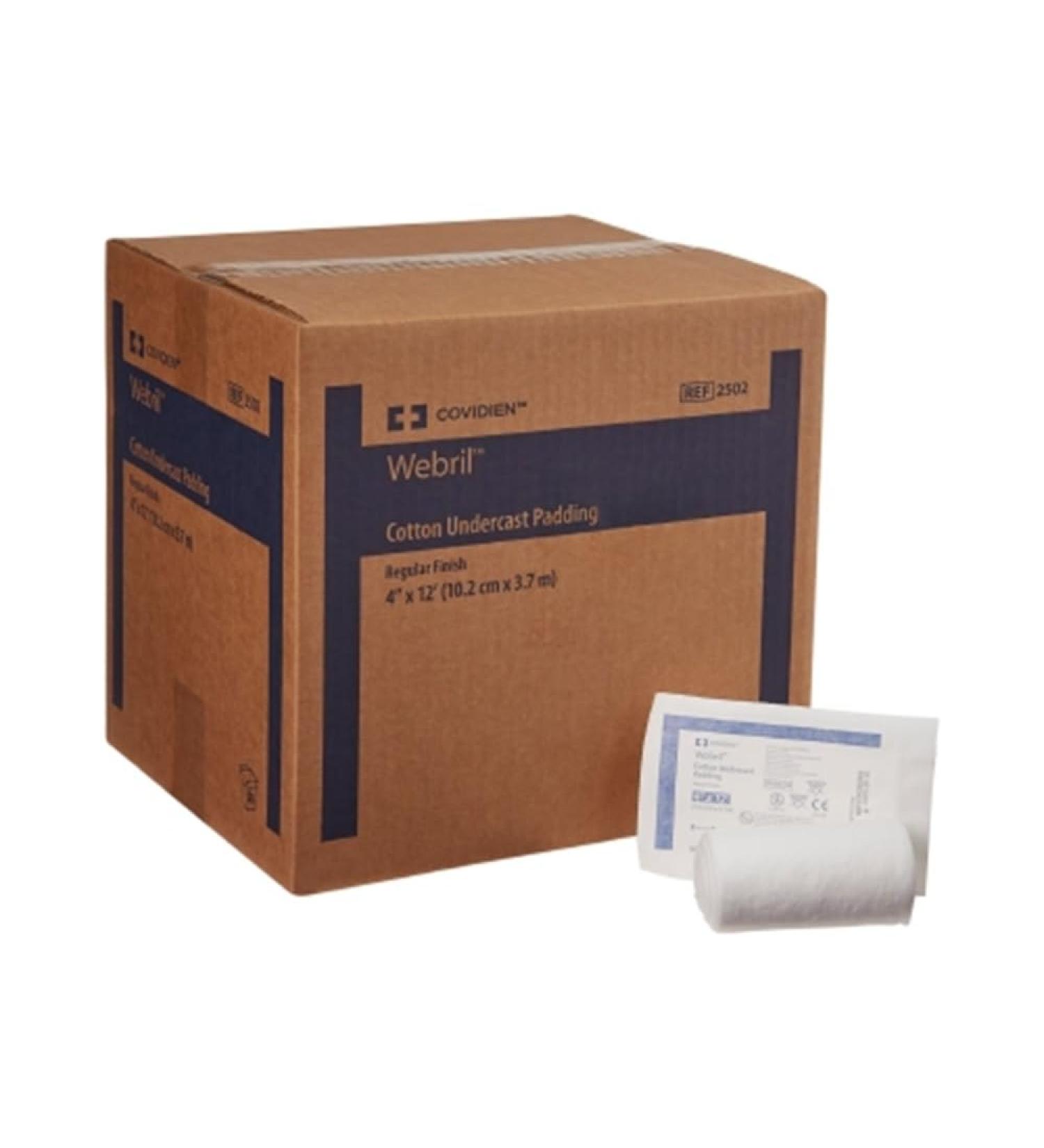 Covidien 2502 Webril Cotton Undercast Padding Regular Finish 4" x 12' Size (Pack of 50)