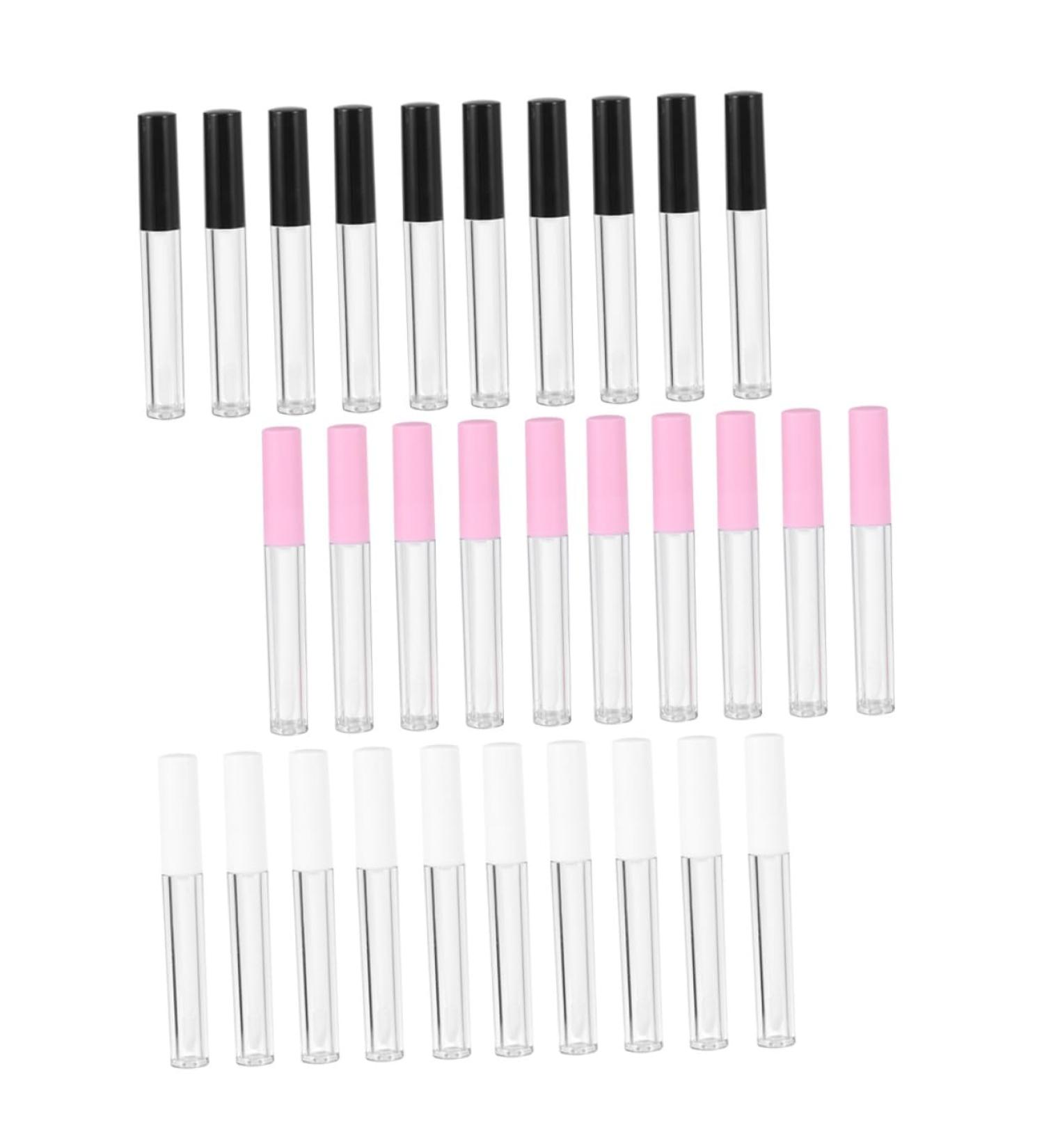 Alipis Lot de 30 Tubes de Rouge L vres 2 5 Ml R utilisables Transparents Bouchons Blanc Rose et Noir pour Maquillage Diy Flacons L gers Adapt s aux Cosm tiques et Voyages - Buy Online on GoSupps.com