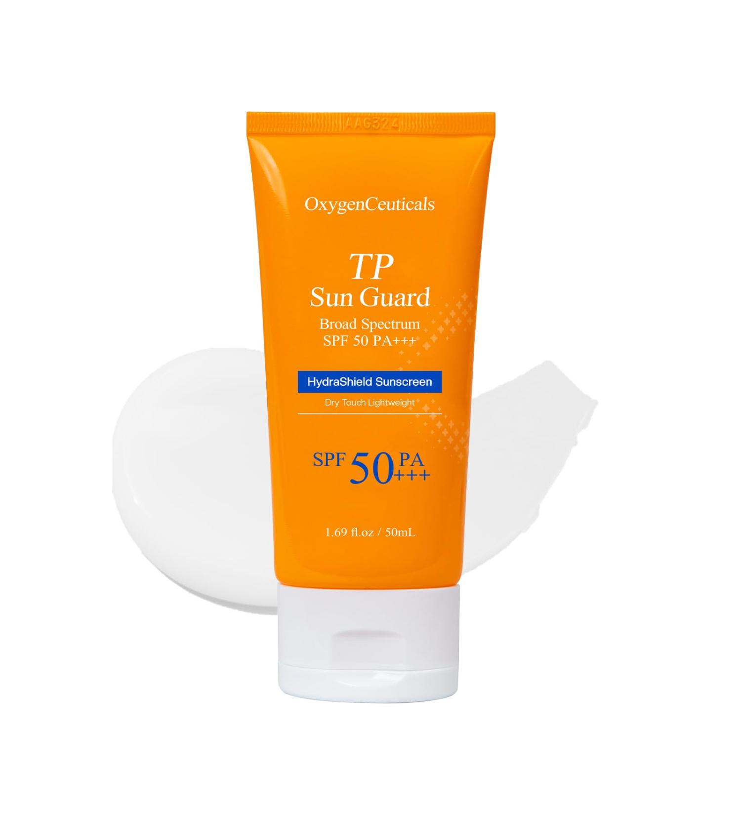 OxygenCeuticals TP Sun Guard - SPF 50+ Reef-Friendly Oxybenzone & Octinoxate Free Lightweight & Hydrating Daily Sunscreen with Chamomile Scent No White Cast. 1.69 fl.oz (50ml) - Buy Online on GoSupps.com