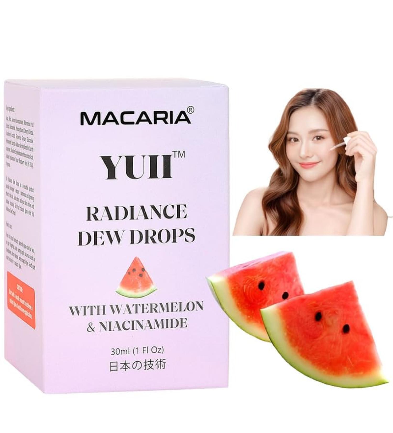 Macaria Yuii Aqua Aqua Dew Drops Face Serum Glow Watermelon And Niacinamide With Vitamin E By Japanese Technology - Buy Online on GoSupps.com