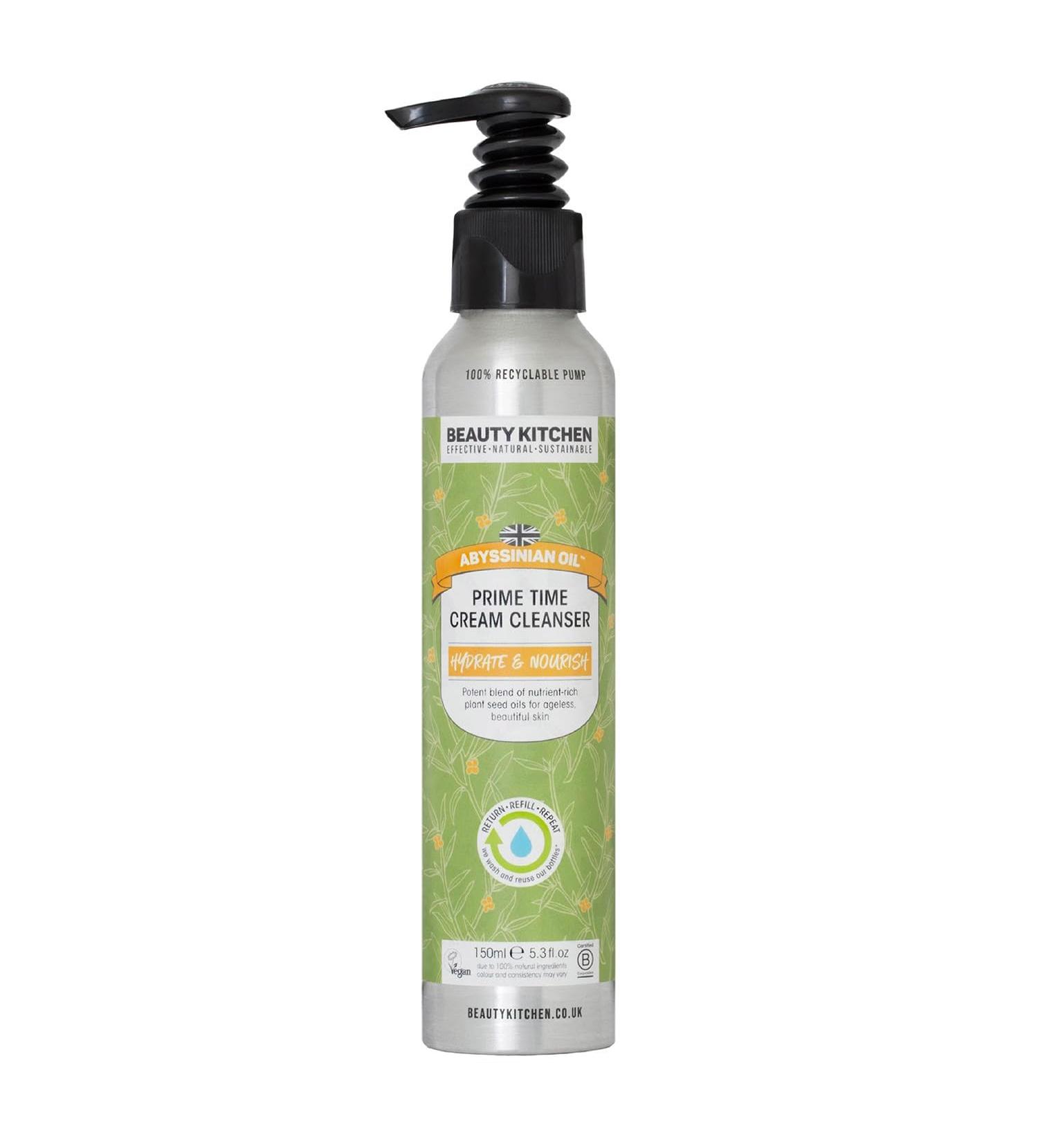 Beauty Kitchen - Hydrating Abyssinian Oil Prime Time Cream Cleanser 150ml - Makeup Remover - Reduces Oil & Cleanses Skin - Vegan/Cruelty Free - Buy Online on GoSupps.com