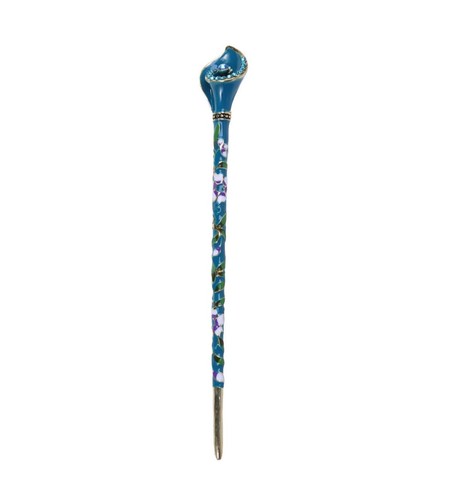 Buy Chinese Rhinestone Hair Stick | Peacock Blue Hairpin & Chopstick for Elegant Chignons | International Shipping Available - Buy Online on GoSupps.com