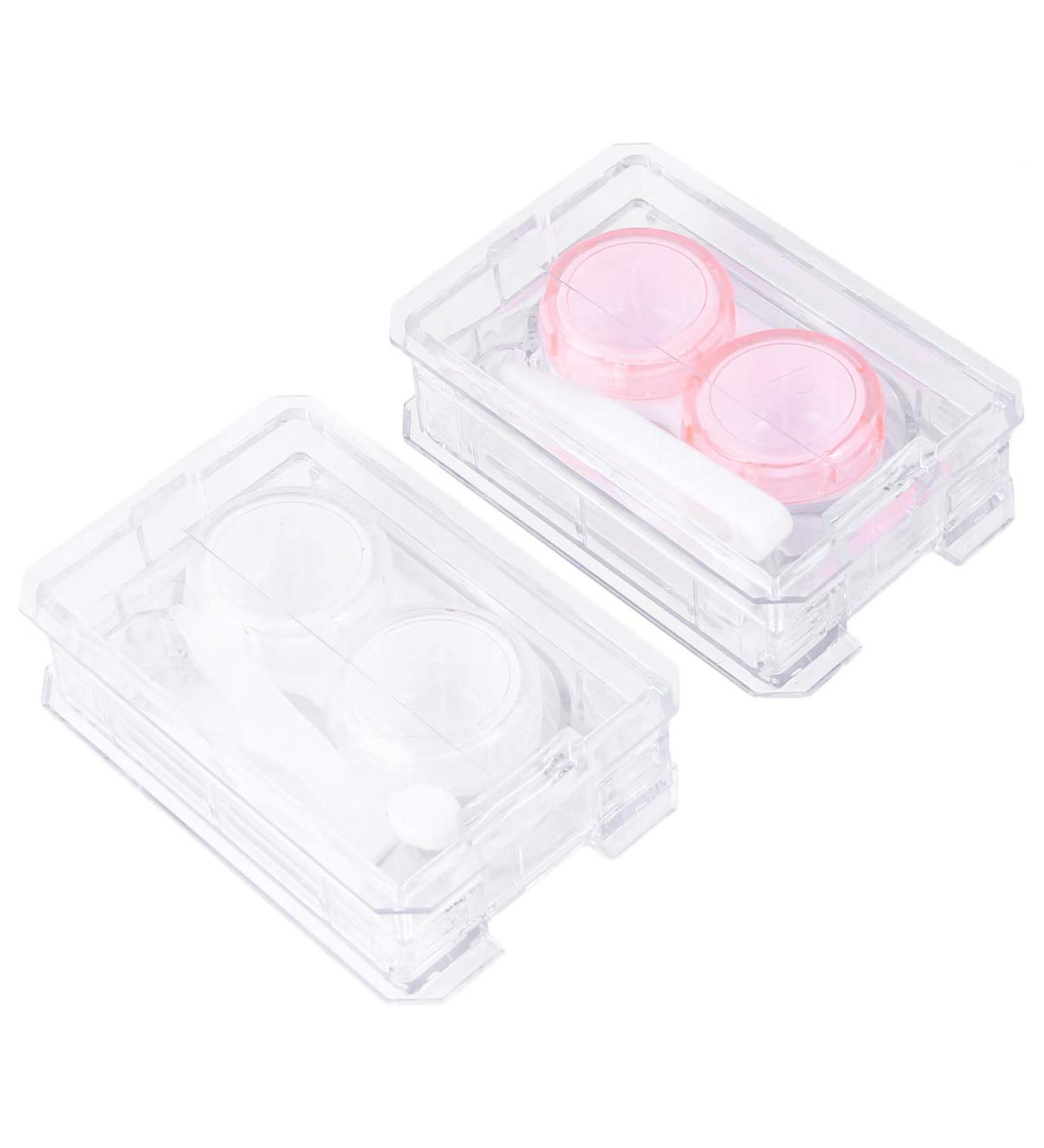 Exceart Decorative Lens Container - Cute 2-Piece Travel Kit for Contacts | White & Pink Mini Storage Box - Buy Online on GoSupps.com
