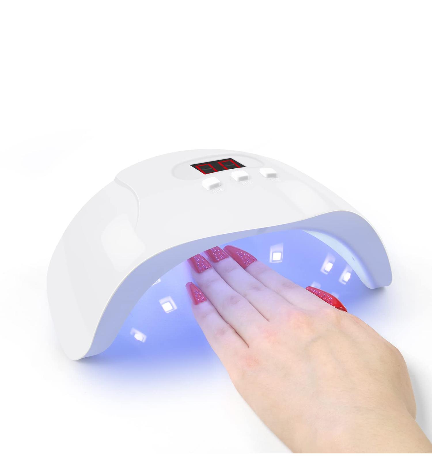 White U V LED Nail Lamp For Home Salon 36W Gel Polish Nail Dryer Curing Lamps With 3 Timer Presets Auto Sensor USB Cord Nail Art Tools for Manicure Pedicure - Buy Online on GoSupps.com