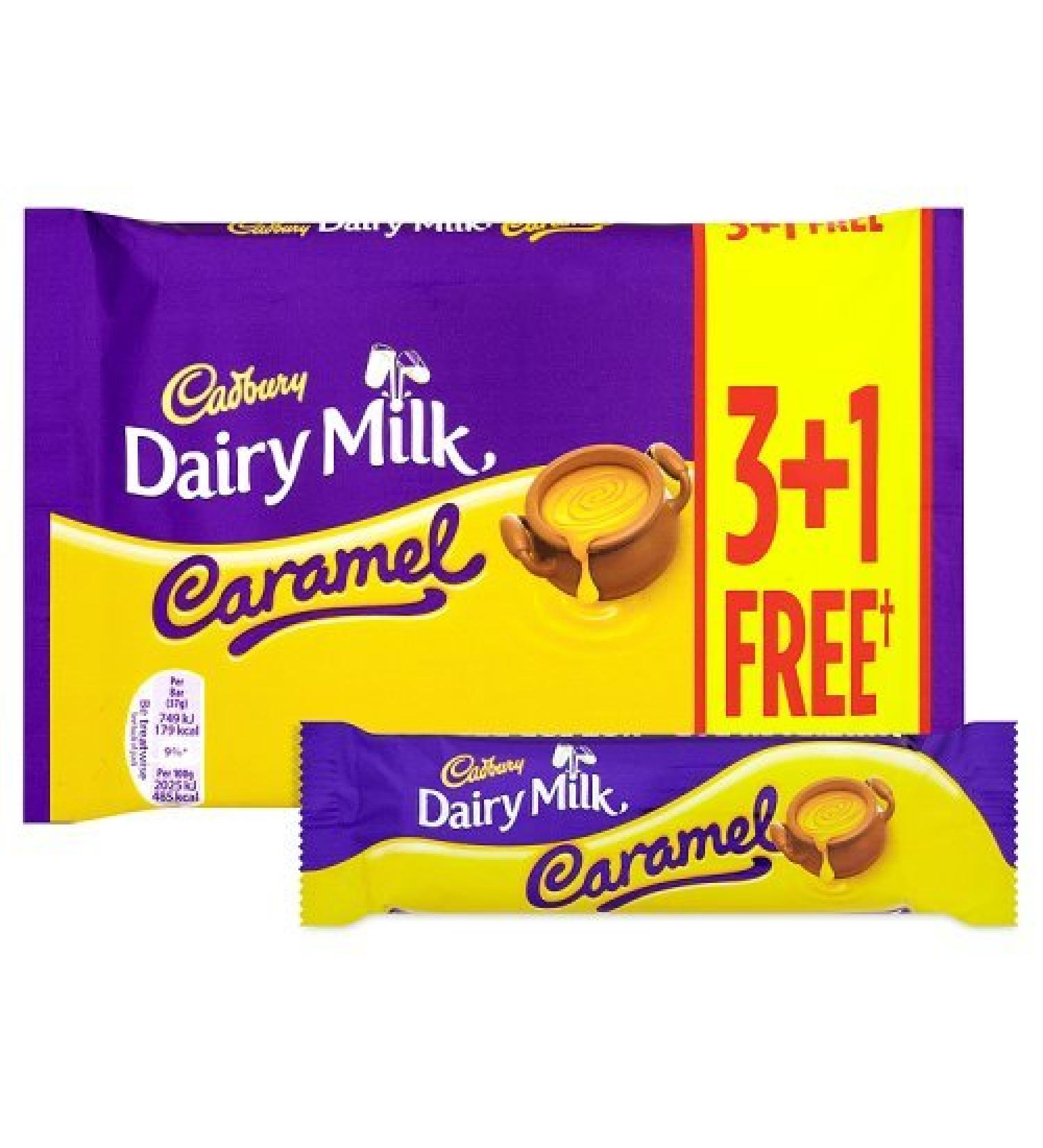 Cadbury Dairy Milk Caramel Free Chocolate Bars, 148g