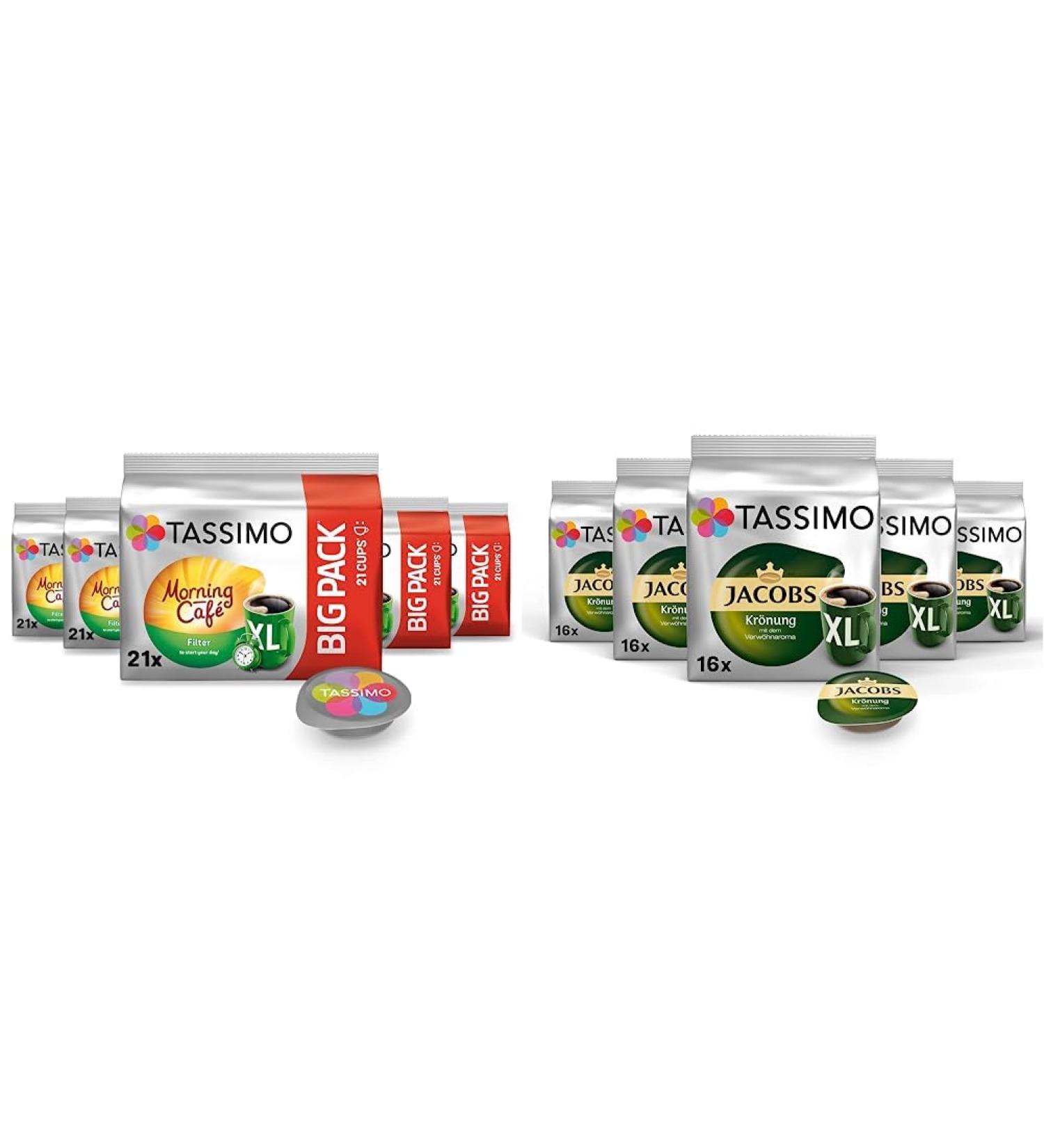 Buy Tassimo Capsules Morning Caf Filter XL & Jacobs Crown XL - Bulk Coffee Bundle 105 & 80 Capsules International Shipping Available - Buy Online on GoSupps.com