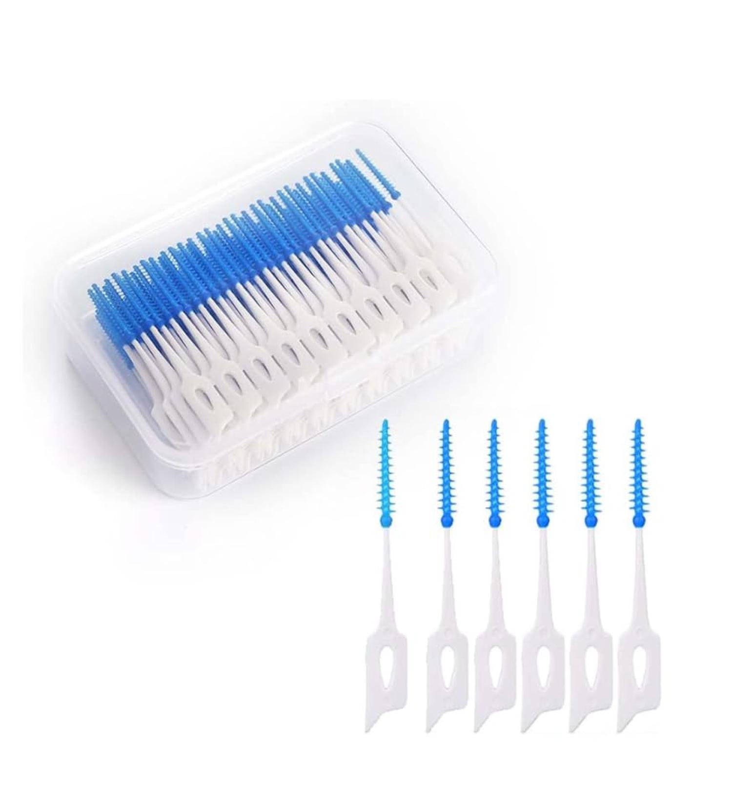 220 Piece Interdental Brush Set | Disposable Toothbrushes for Oral Care | Effective Plaque & Food Residue Cleaner (Blue) - Buy Online on GoSupps.com
