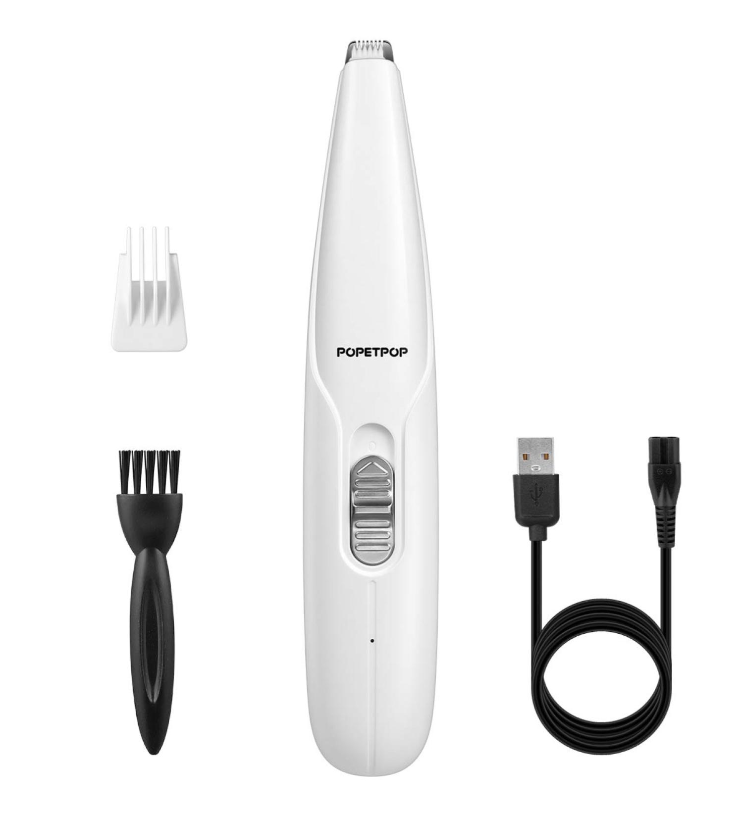 POPETPOP Dog Paw Clippers - Low Noise Cordless Electric Trimmer | USB Rechargeable 2-Speed Grooming Kit for Small Dogs/Cats - Buy Online on GoSupps.com