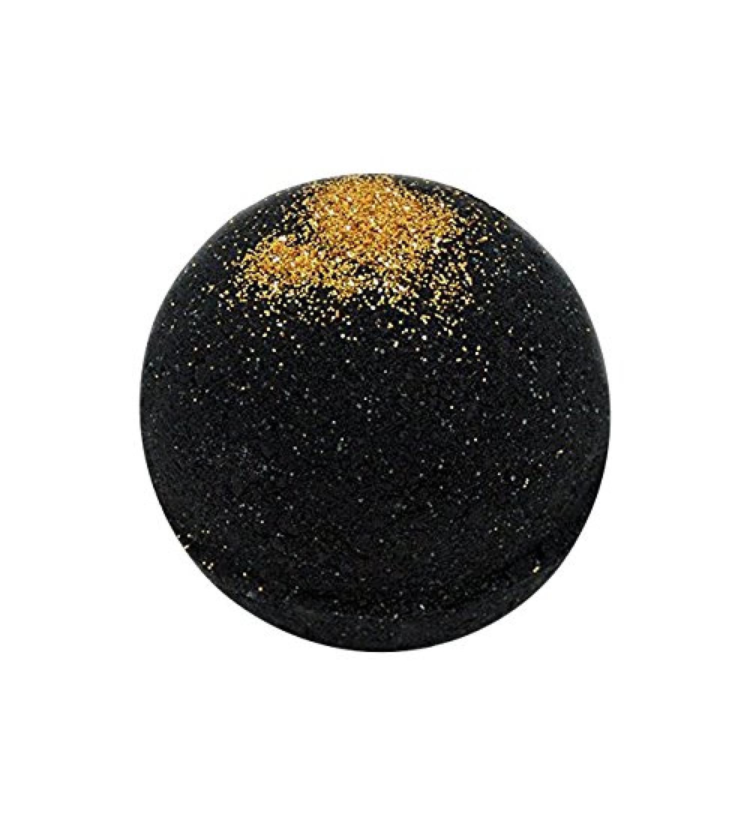 Black Bath Bomb with Gold Glitter - Large 7.5oz with Epsom Salts, Coconut Oil, Kaolin Clay - Aromatherapy Bath for Skin Moisturization and Body Wash - Buy Online on GoSupps.com
