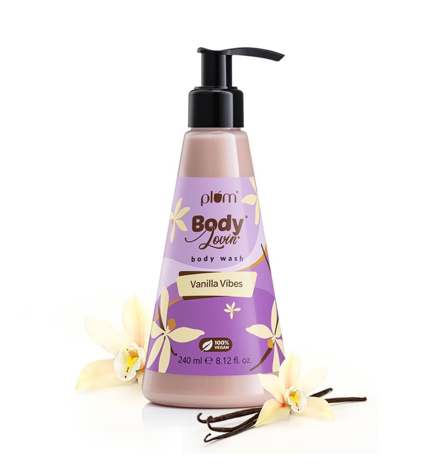 Buy Pl-um Vanilla Vibes Body Wash | SLS-Free Creamy Formula | Long Lasting Vanilla Fragrance | Aloe-Infused for Soft Skin - 240 ml - International Shipping - Buy Online on GoSupps.com
