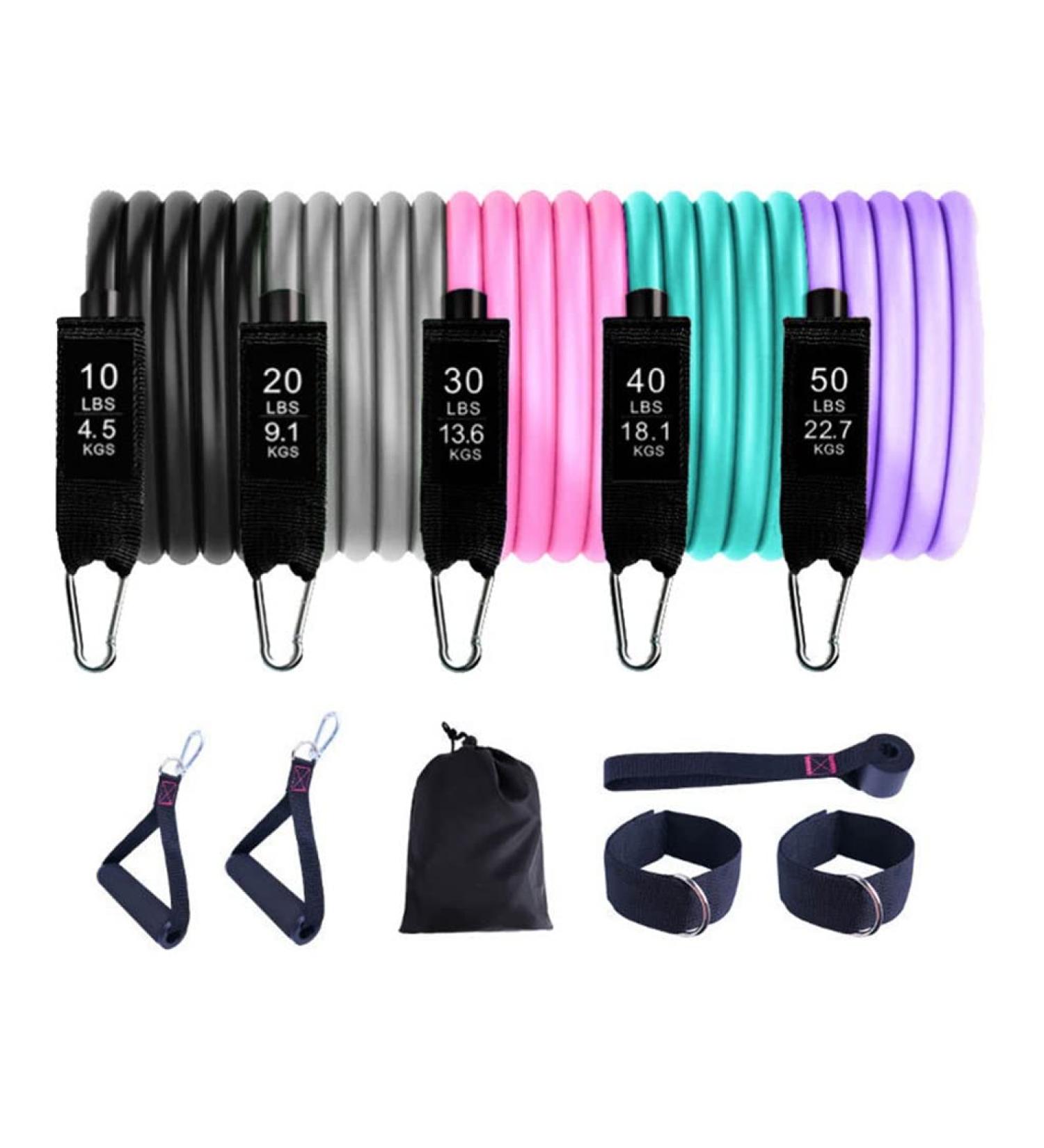 11 Pcs/Set 100LB 150LB Resistance Bands Bodybuilding TPE Belt Fitness Training Yoga Pull Rope Gym Elastic Bands (Color : Multi-Colored Size : 100LB) der2 (Multicolor 150LB) - Buy Online on GoSupps.com