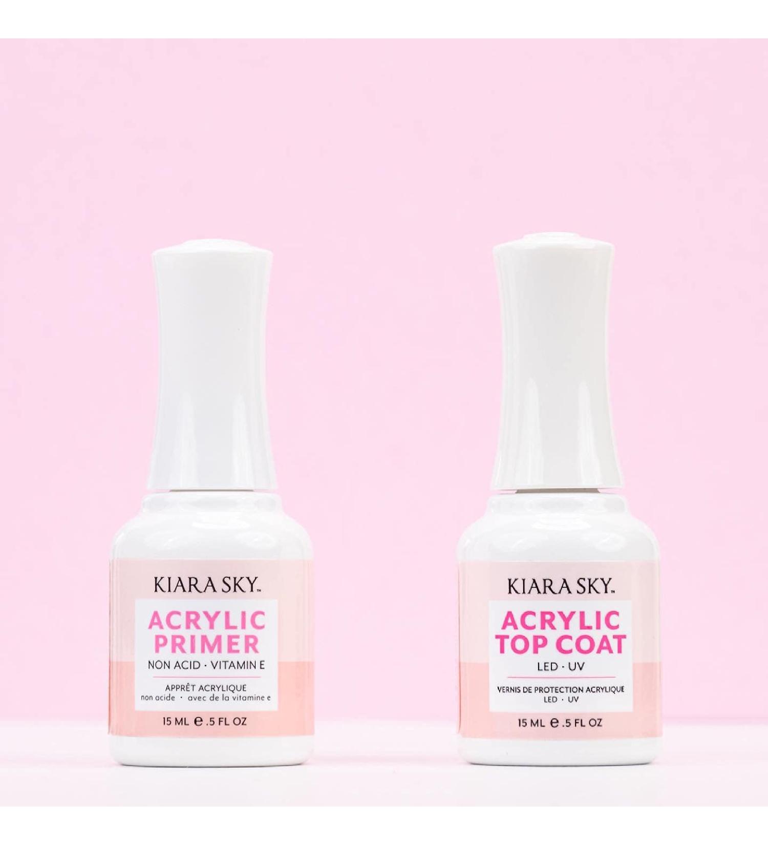 KIARA SKY Professional Nails Acrylic Essentials - Primer & Top Coat Duo (0.5 Fl Oz) | International Shipping Available - Buy Online on GoSupps.com