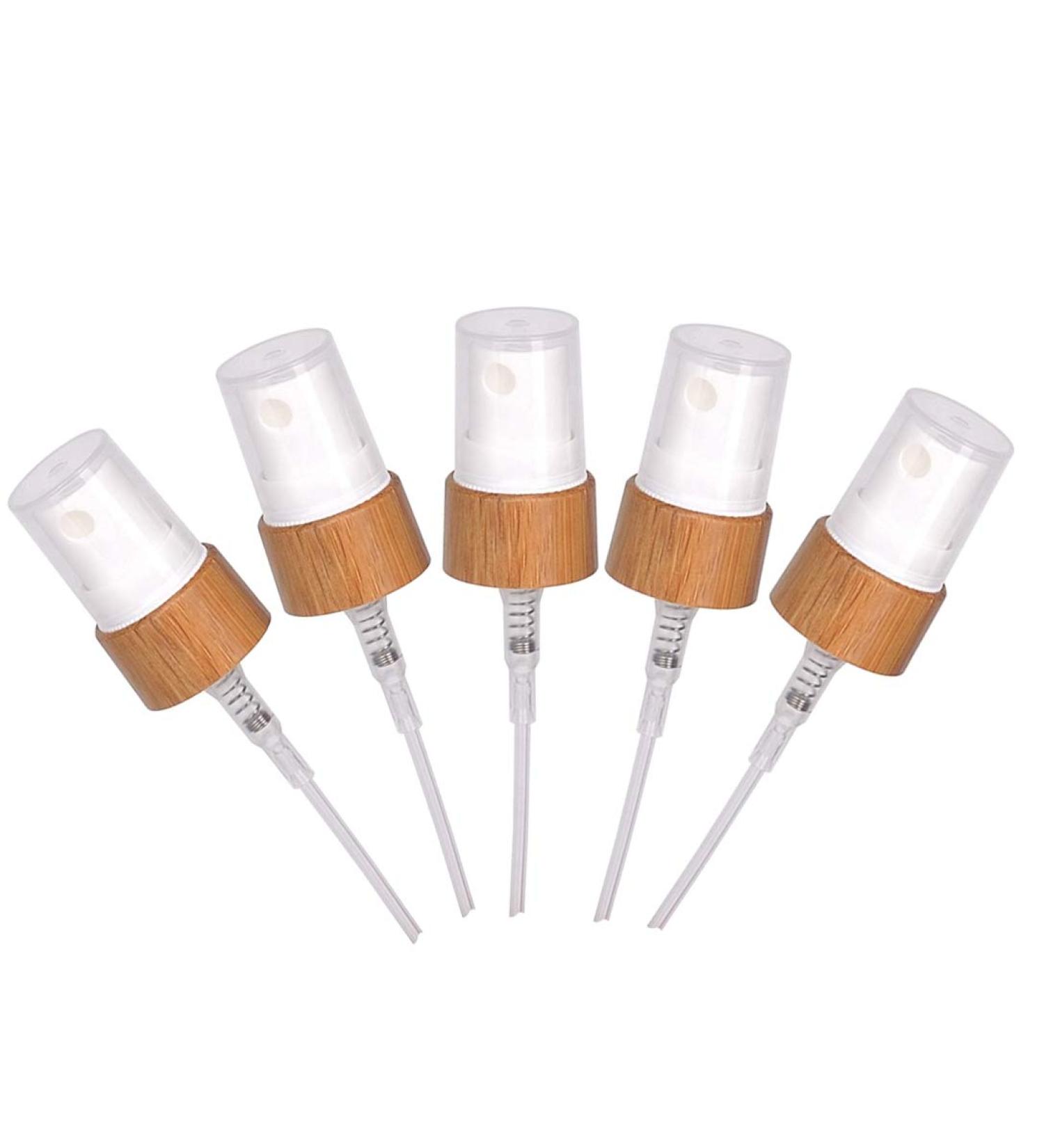 Furnido 5 Pcs Essential Oil Fine Mist Atomizer Tops For 5/10/15/20/30/50/100ml Bottles Replacement Spray Tops with Natural Bamboo Head - Buy Online on GoSupps.com