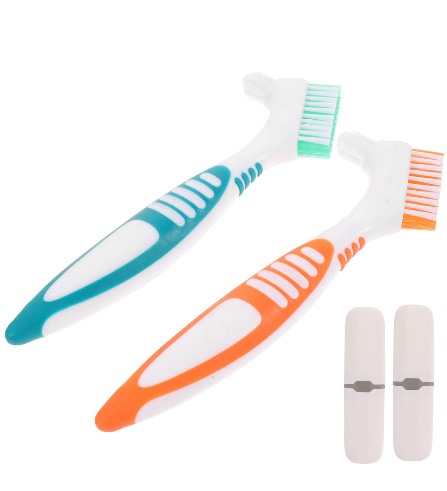 Healvian Travel Toothbrush Set | Compact Toothpaste & Prosthesis Cleaning Brush with Case - Perfect for On-the-Go Dental Care - Buy Online on GoSupps.com