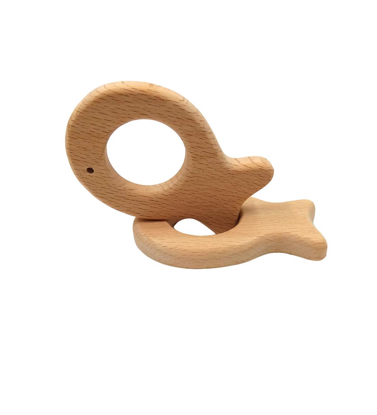 2pcs Natural Wooden Fish Pendant - Handmade Necklace/Bracelet - Beech Wood Animal Shape - Buy Online on GoSupps.com