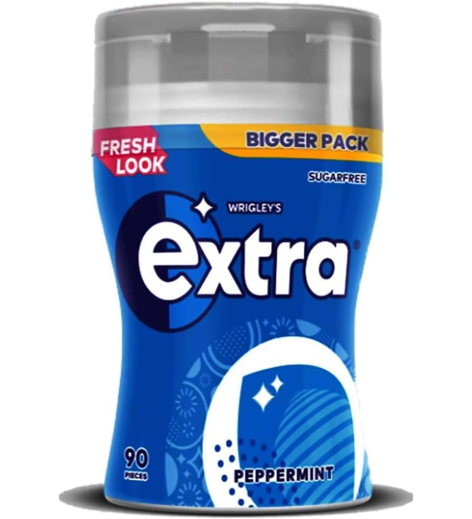Extra Chewing gum Peppermint Flavor chewing gum Sugar free Chewing gum Bottle 90 pieces X 6 Bottle - Buy Online on GoSupps.com