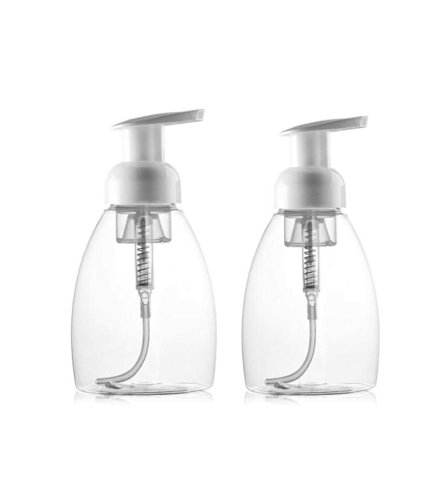 250ml Refillable Foam Pump Bottles - 2 Pack for Makeup Shampoo Facial Cleanser & DIY Hand & Body Wash - Buy Online on GoSupps.com