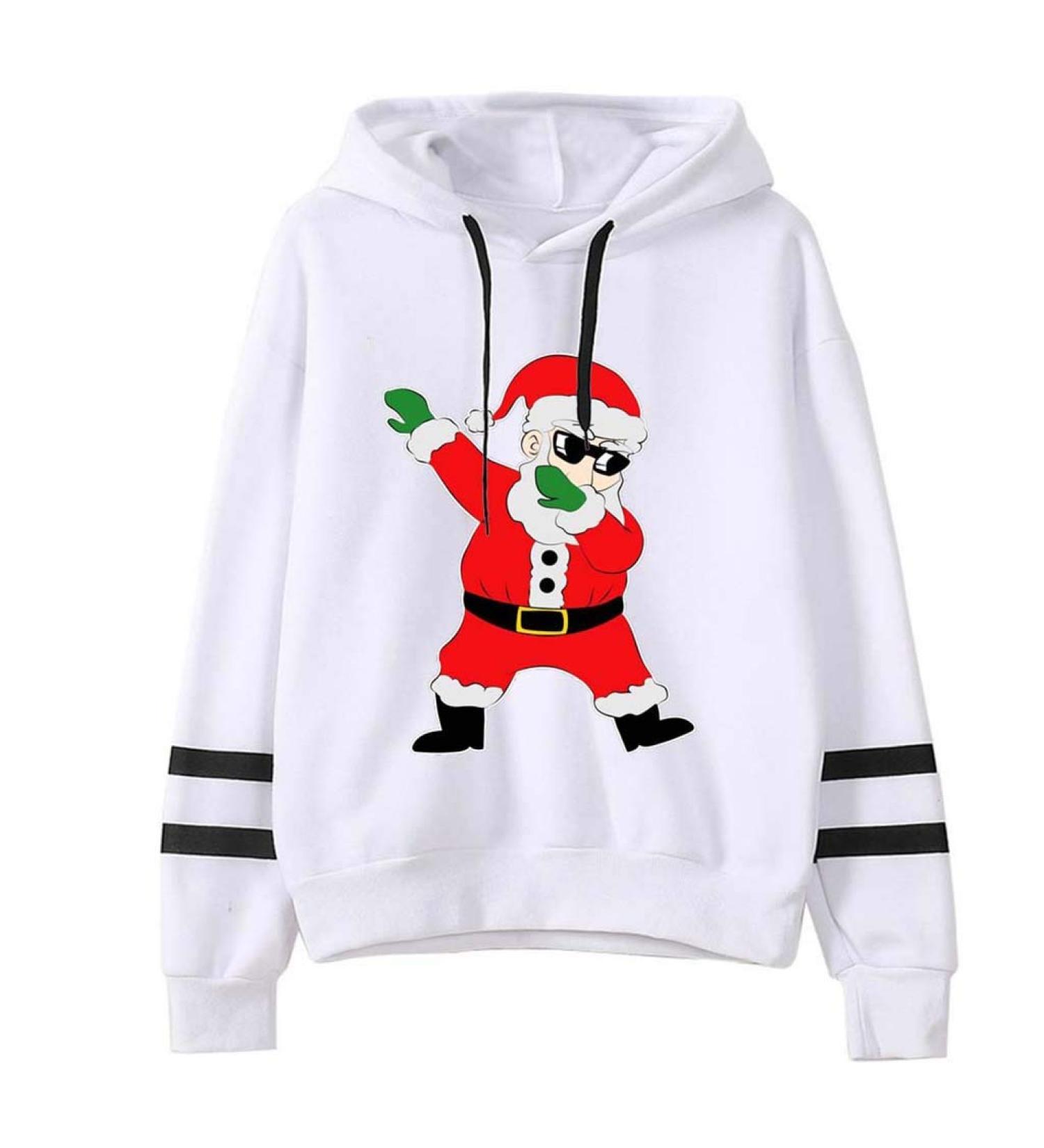 Bigfanshu Womens Dresses Christmas Print Hooded Long Sleeves Sweatshirt Pullover Tops Shirt - Buy Online on GoSupps.com