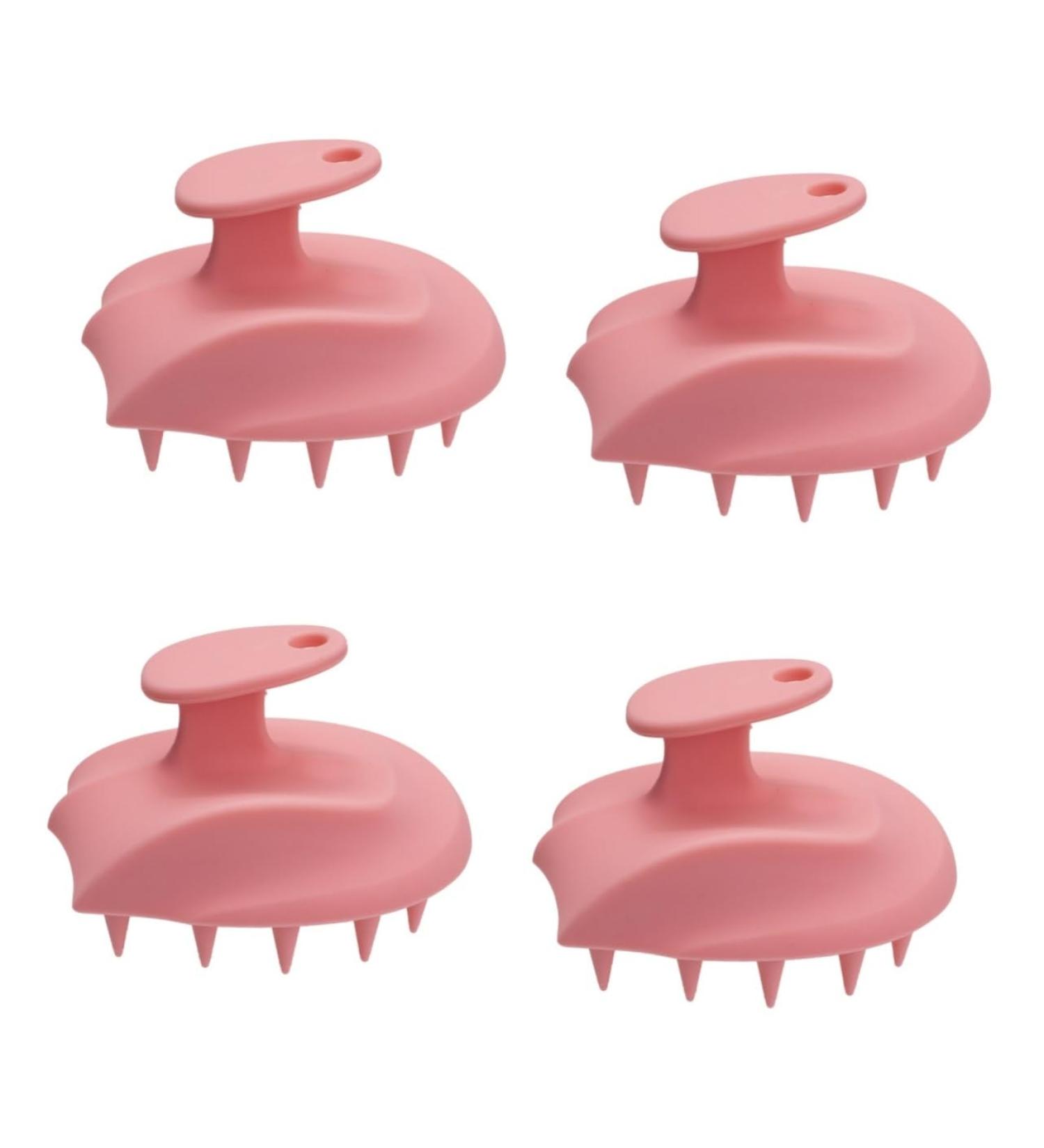 Beaupretty 4-Pack Silicone Shampoo Brush Massage Device for Hair Wash | Small Comb for Scalp Health | 10.80x9.50x7.50cm - Buy Online on GoSupps.com