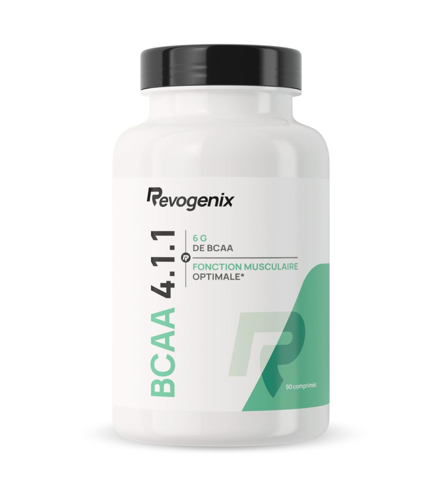 BCAA 4.1.1 | Acides Amin s en Comprim s | L-Leucine L-Isoleucine L-Valine & Vitamine B6 | Construction et R cup ration Musculaire | Efficace contre les courbatures | 90 Comprim s Vegan | Revogenix - Buy Online on GoSupps.com