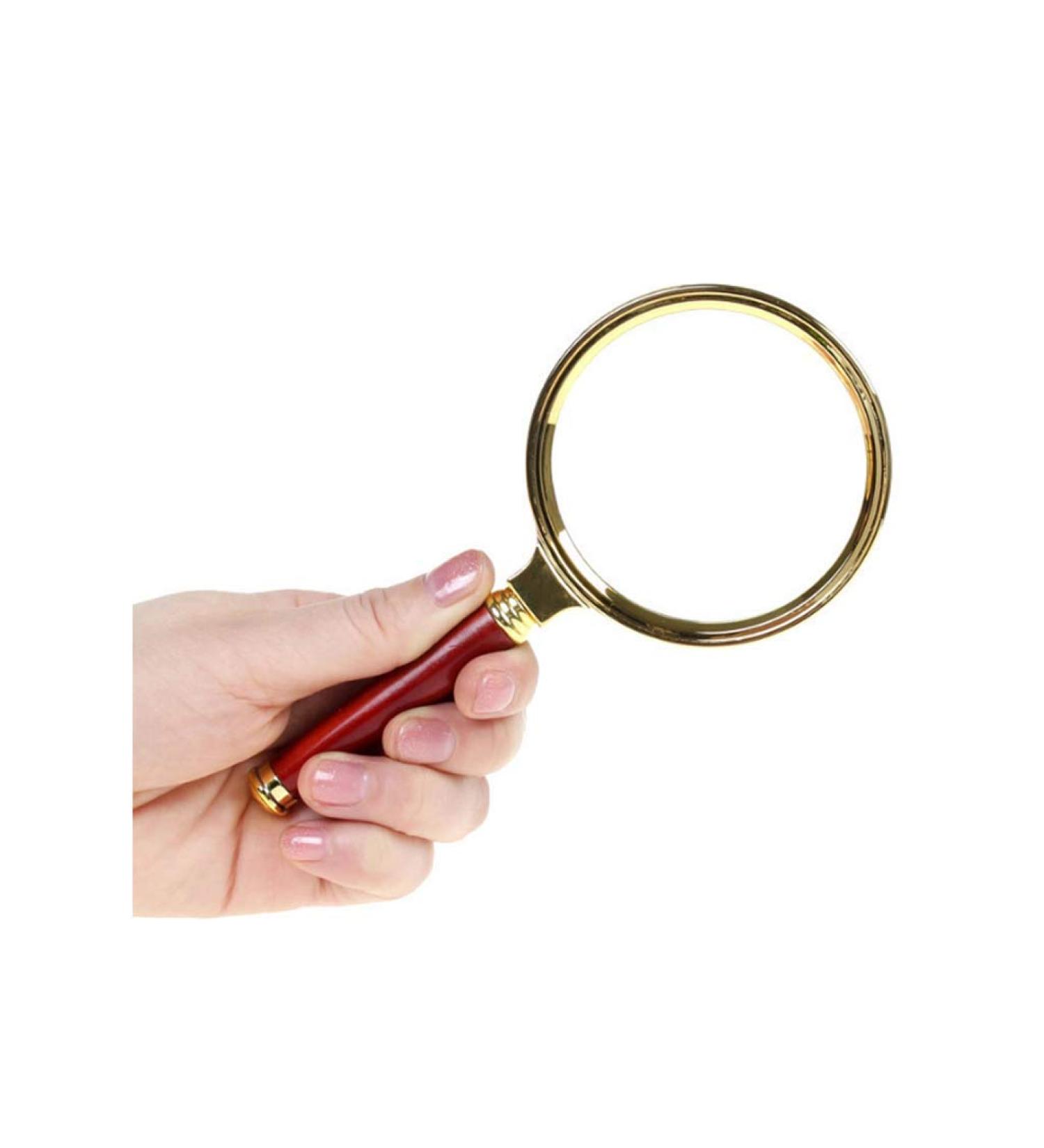 10X Glass HD Lens Redwood Handle Large Handheld Magnifier for Kids Jewellers Reading Newspaper Books Elderly The Best Gift Loupe Good Times - Buy Online on GoSupps.com