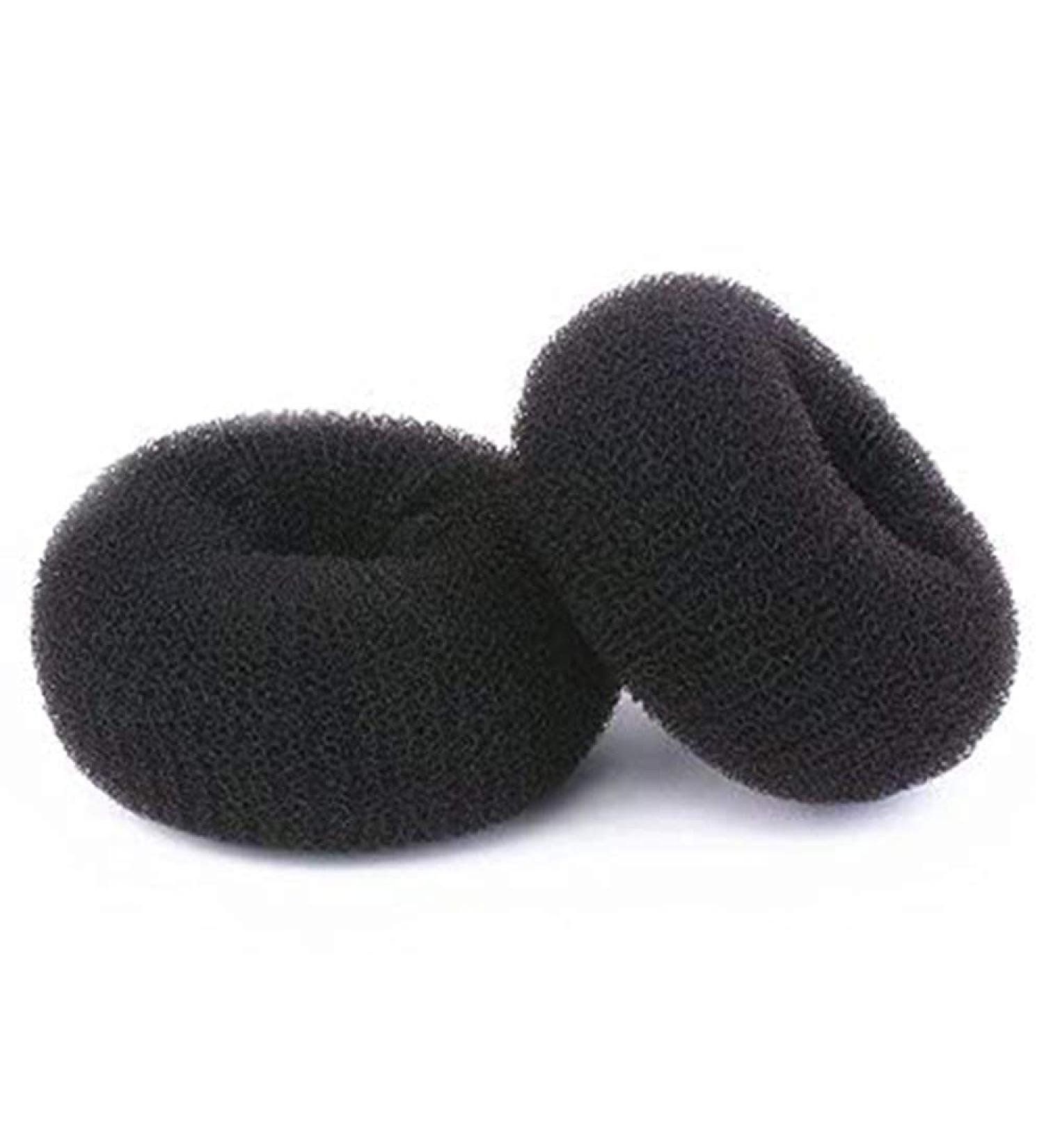 WACURRENTHYD Hair Donut Bun Maker 2PCS - Medium 3 Inch Black Chignon Doughnut Shaper for Short & Thin Hair - Buy Online on GoSupps.com