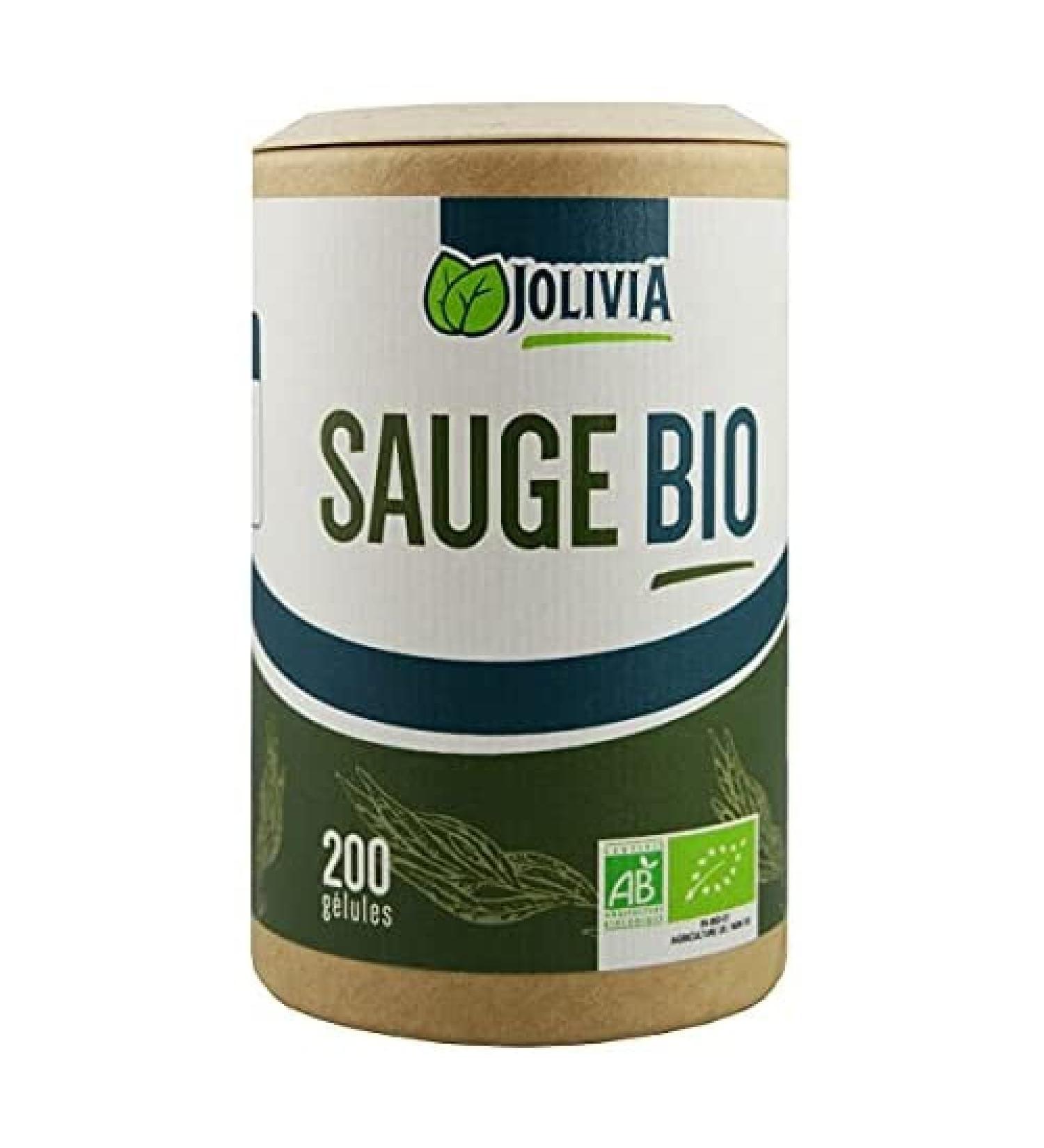 Organic Sage - 200 Capsules of 190 mg | Capsule Size | Food Supplement | Vegan | Made in France