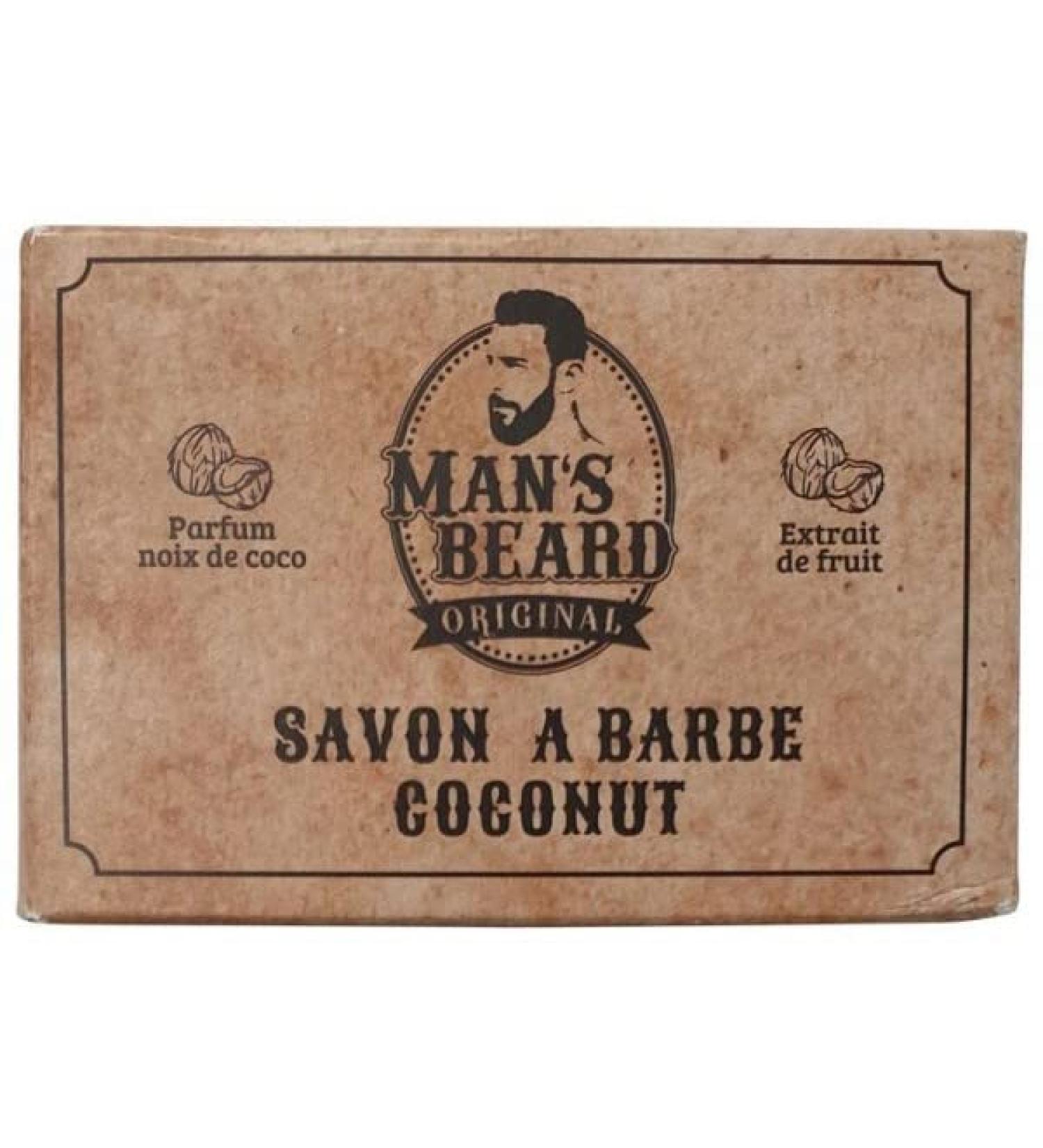 Man's beard - Exfoliating soap with Alpine goat's milk Coconut scent - Helps beard growth - Removes impurities - 100% Natural - 100 gr - Made in France - Buy Online on GoSupps.com