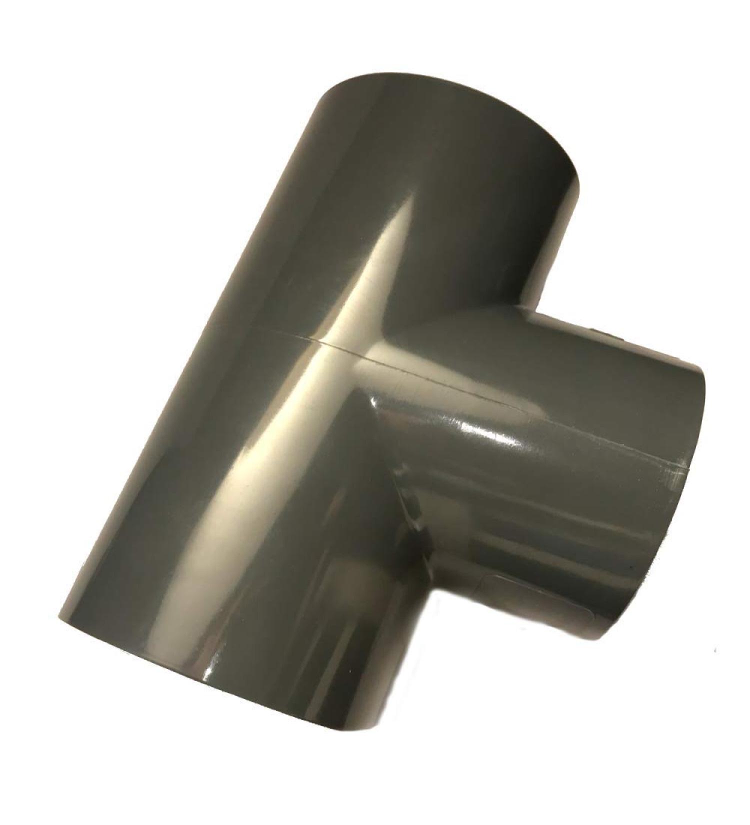 VMC PVC-U T-piece 50mm 90 degrees with adhesive sockets PN 10 according to DIN 8063 fitting for gluing