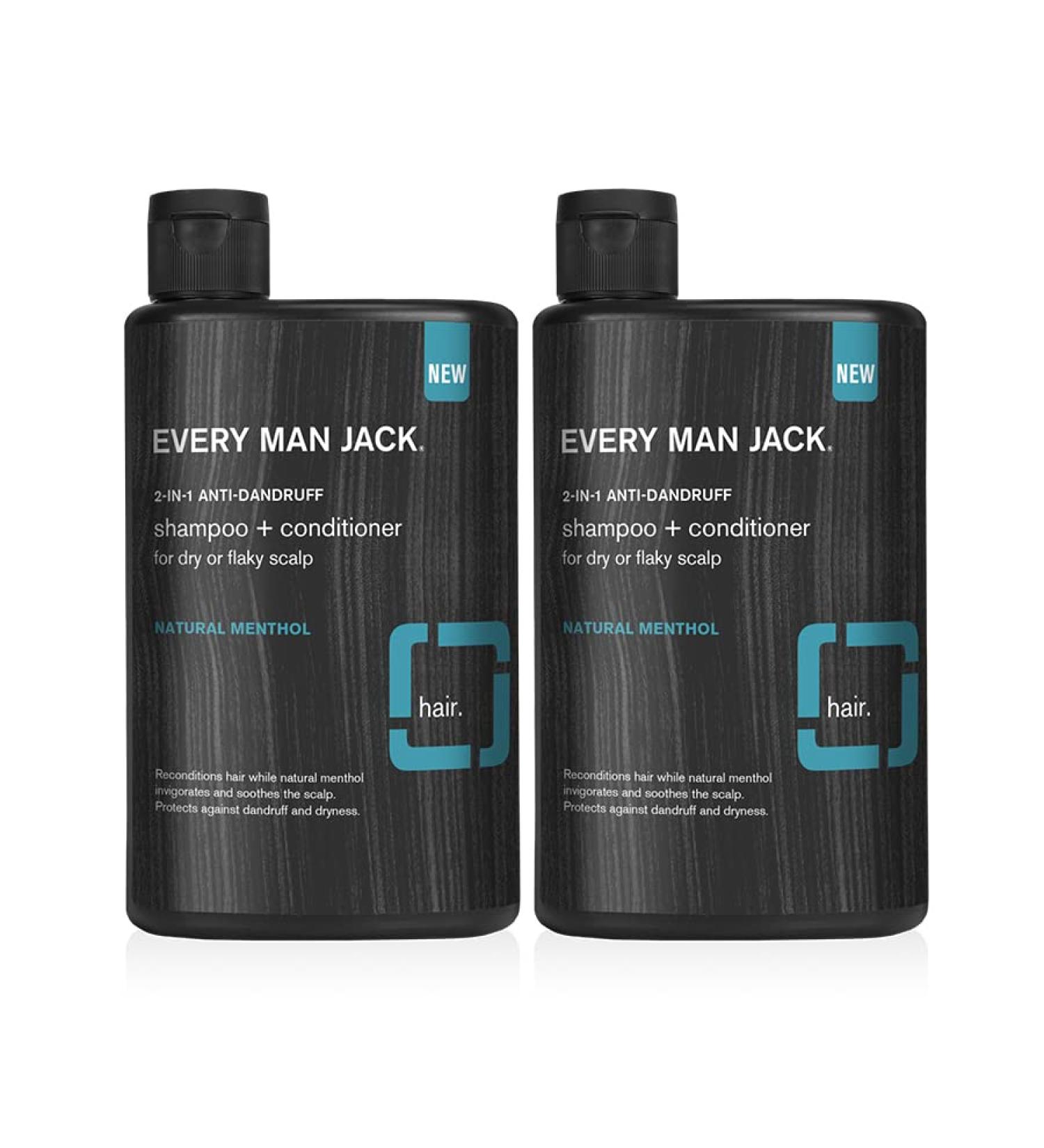 Every Man Jack 2-in-1 Anti-Dandruff Shampoo + Conditioner - Eucalyptus Twin Pack 27oz - Buy Online on GoSupps.com