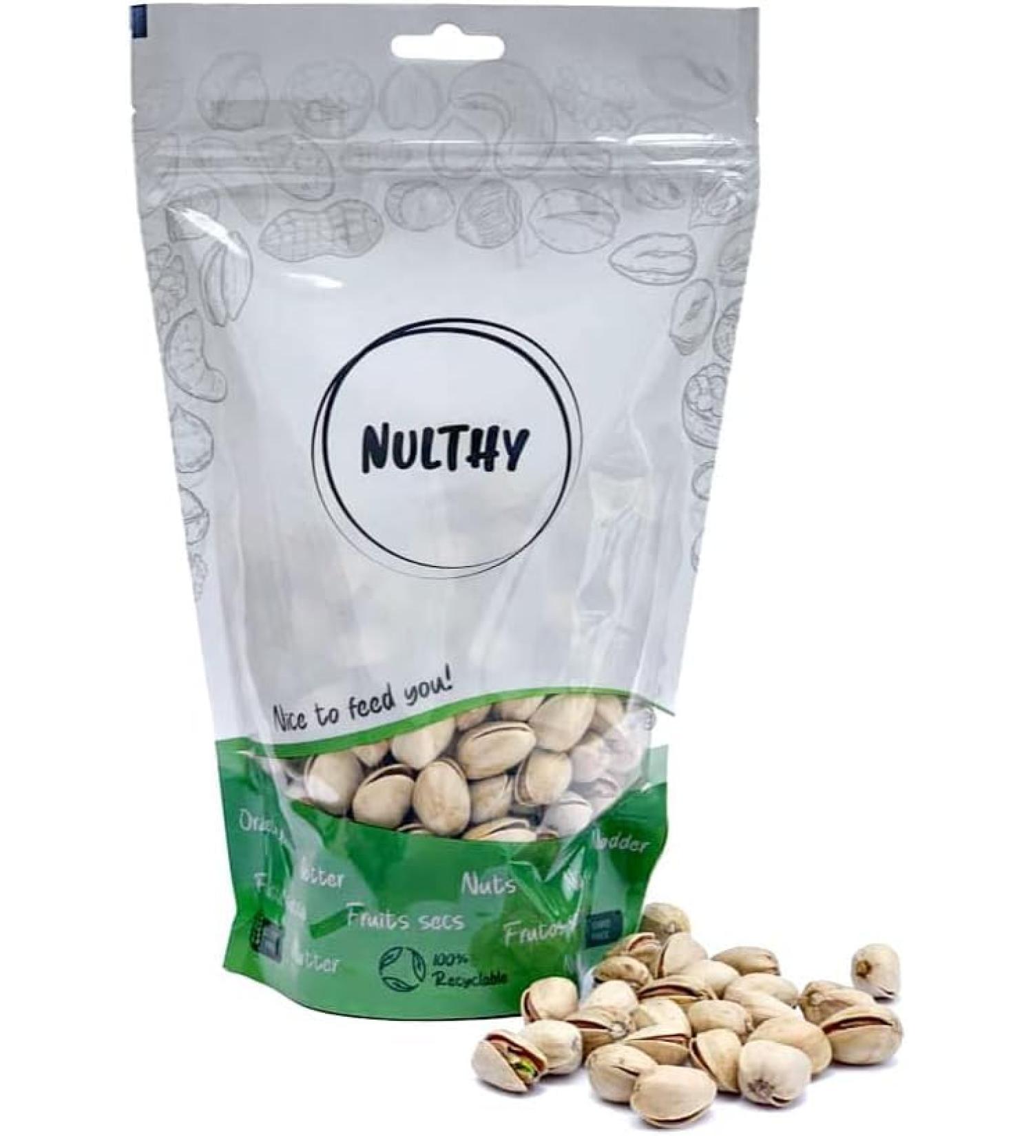  NULTHY NULTHY - 1 kg Roasted and Salted Pistachios in Shells - Natural Dried Fruit - Origin: Spain - Gluten-Free - Conventionally Farmed - Vegan - Buy Online on GoSupps.com