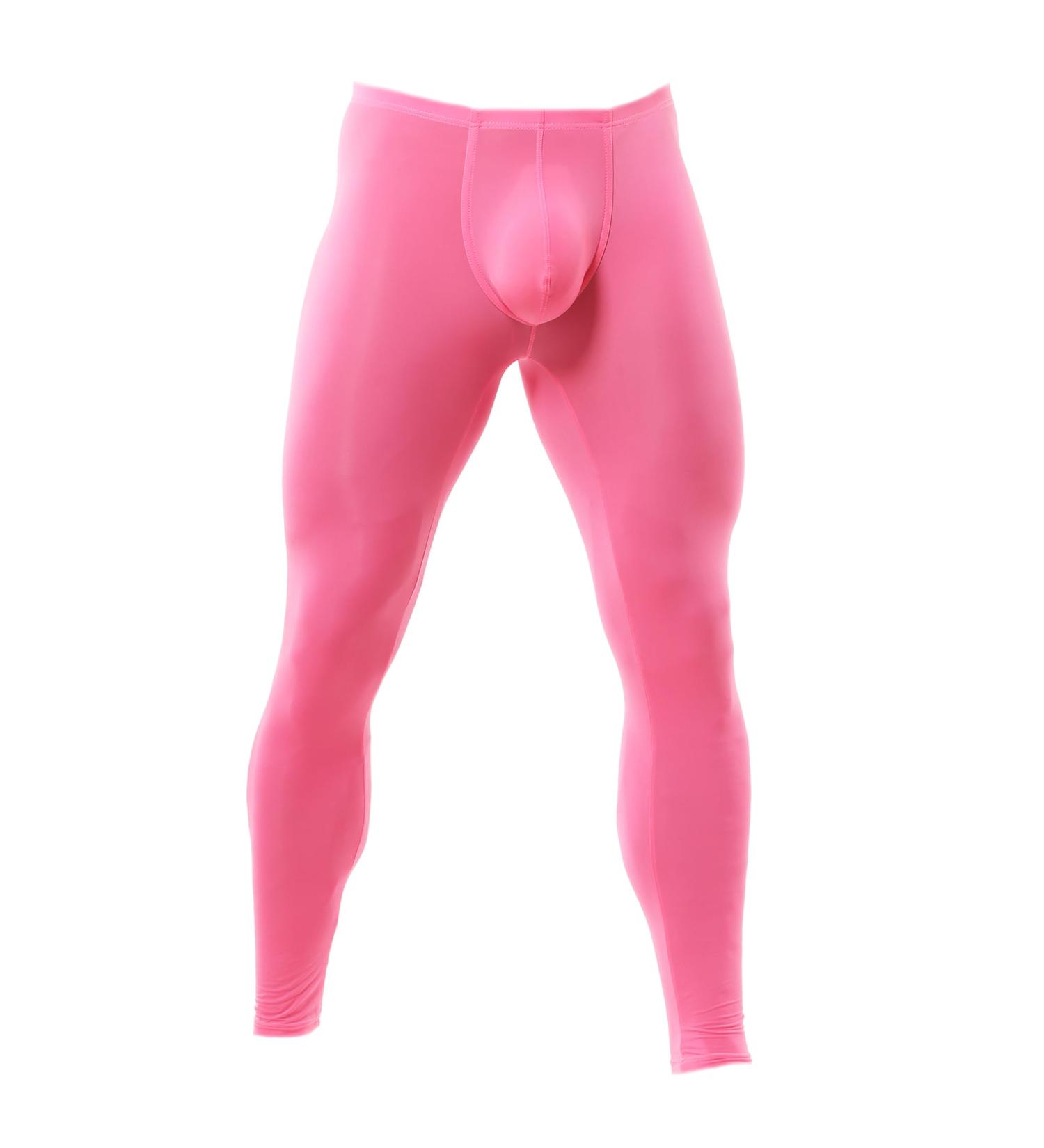 QiaTi Men's Long Johns Bottoms - Comfortable XL Pink Long Johns Underwear for Men | International Shipping Available - Buy Online on GoSupps.com