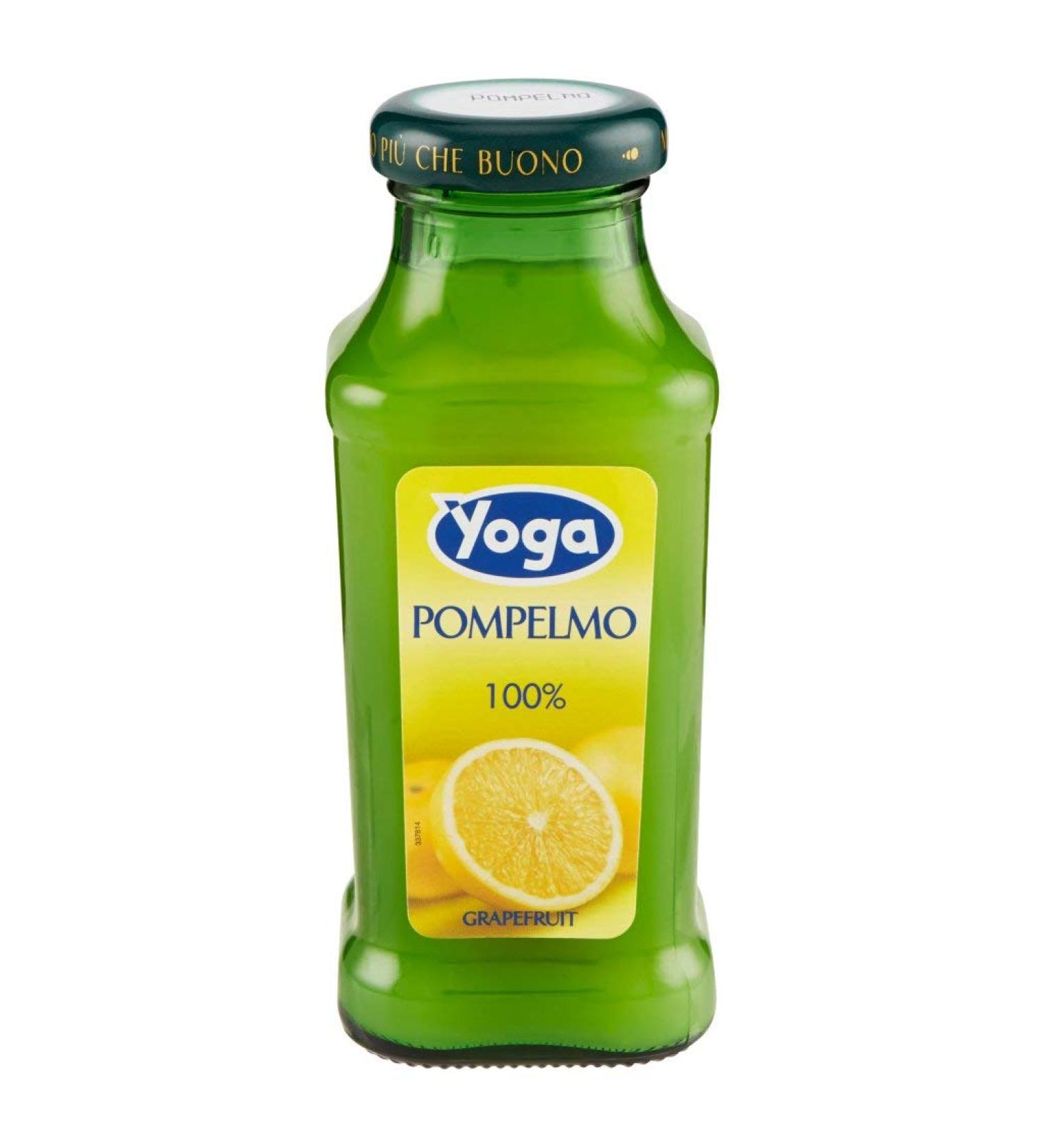 Yoga Set of 48 flavored glass bottles for yoga bars grapefruit fruit juice 200 ml 100% Italian fruit