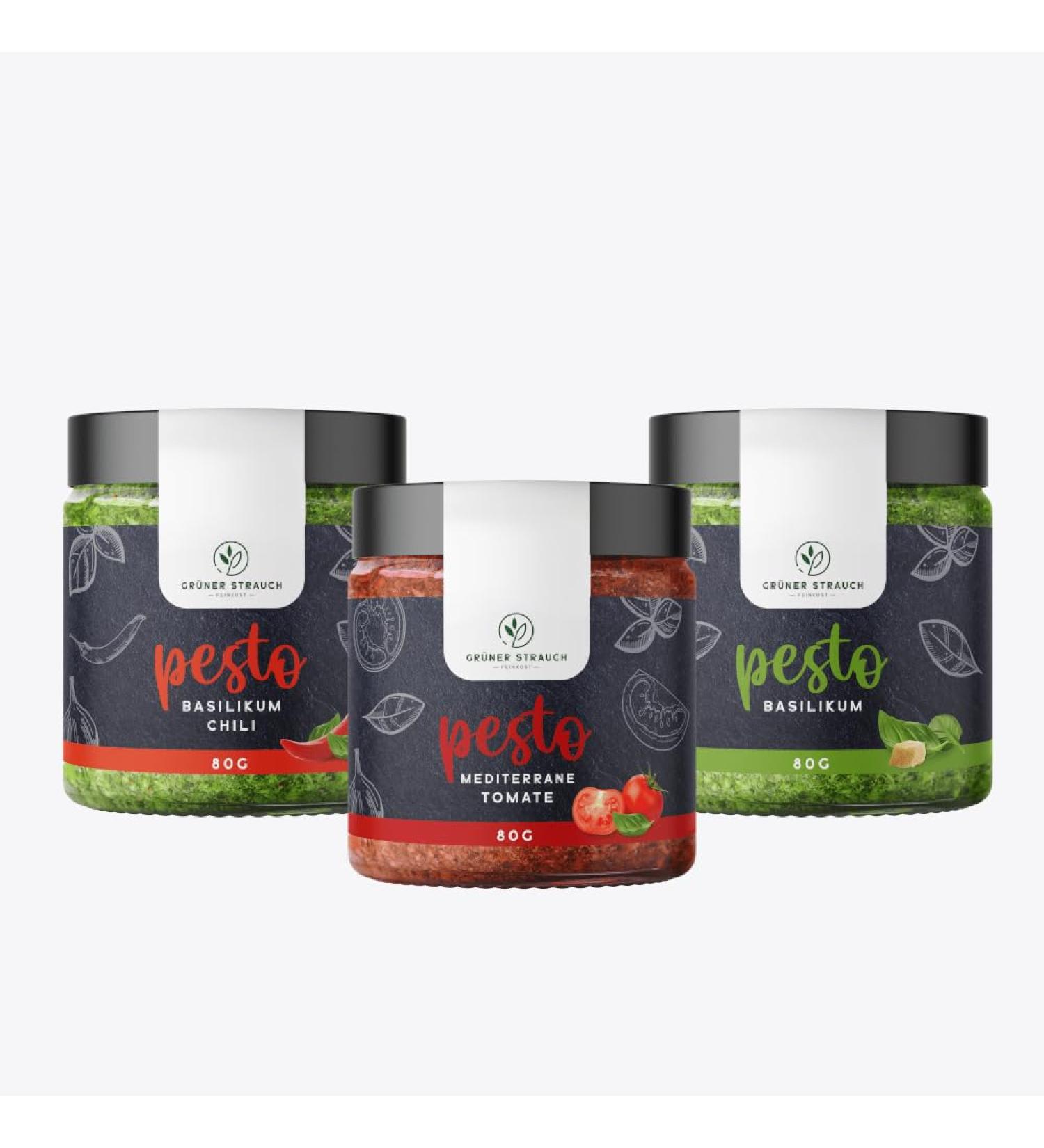 Pesto Gourmet Set of 3 | Authentic Italian Recipe | Premium Olive Oil & Pine Nuts for International Shipping - Buy Online on GoSupps.com