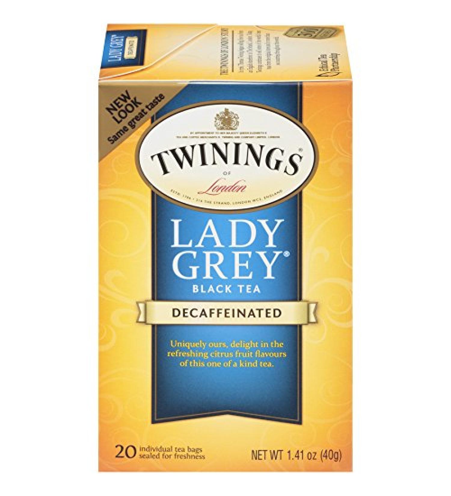 Buy Twinings Lady Grey Decaffeinated Black Tea - 20 Tea Bags - 1.41 oz - Buy Online on GoSupps.com