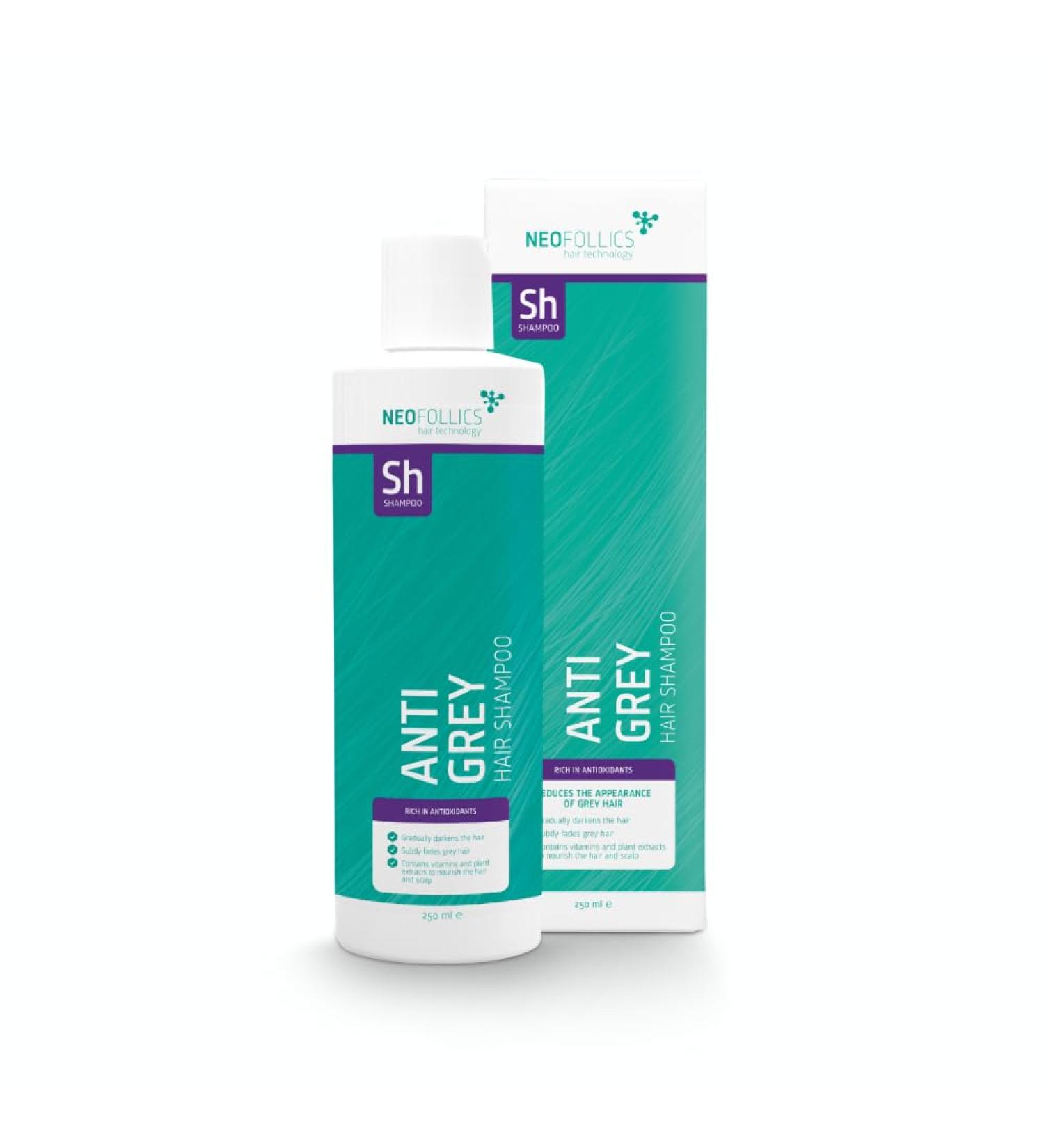 Neofollics AntiGray Shampoo gradually darkens gray hair cares for hair and scalp with antioxidants and plant extracts for men and women 250 ml - Buy Online on GoSupps.com
