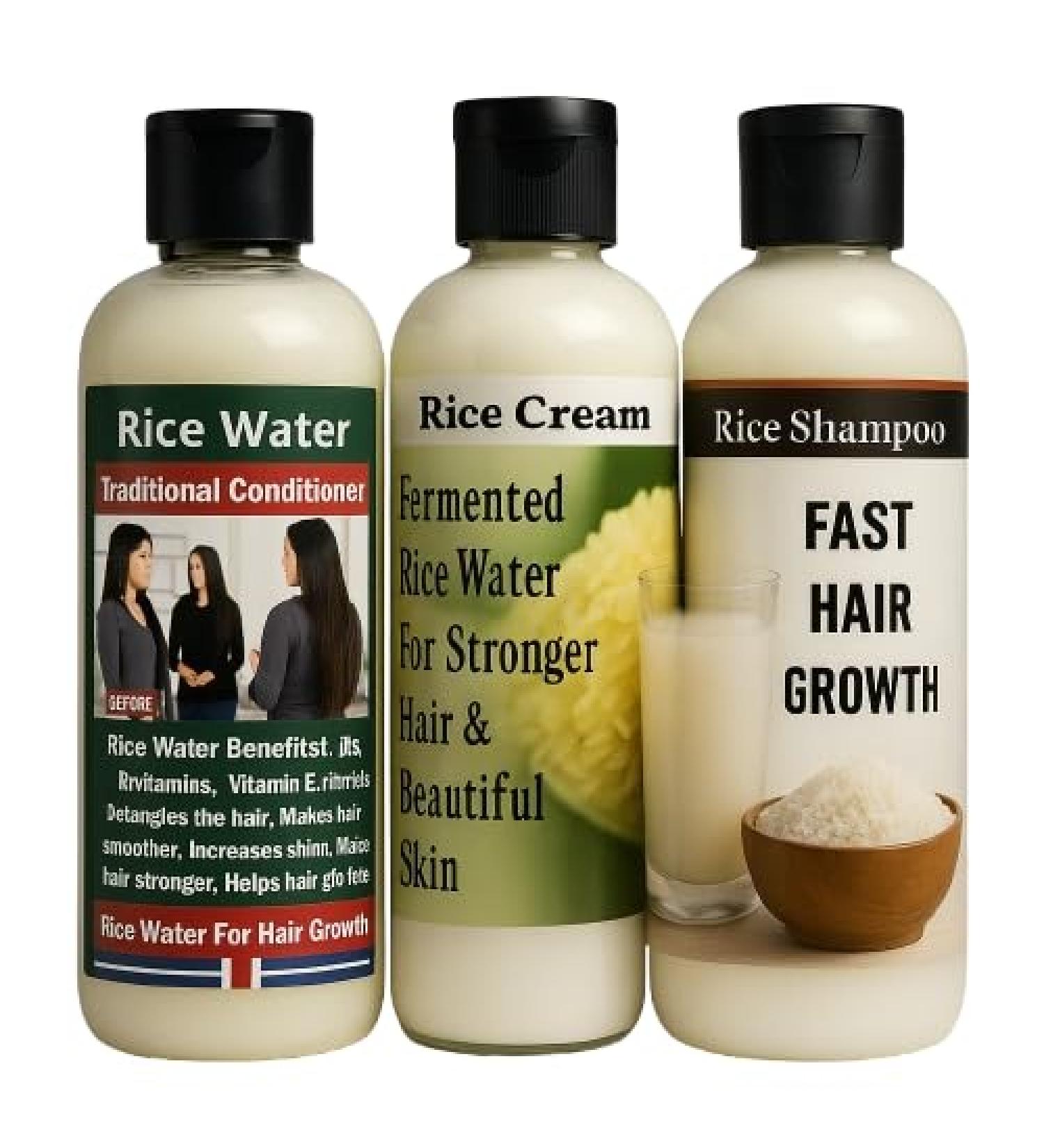 Ensemble de soins capillaires au riz. Shampooing au riz + eau de riz + cr me de riz) Parfait pour le traitement de la perte de cheveux + anti- ge c'est super puissant en ce moment dans les - Buy Online on GoSupps.com