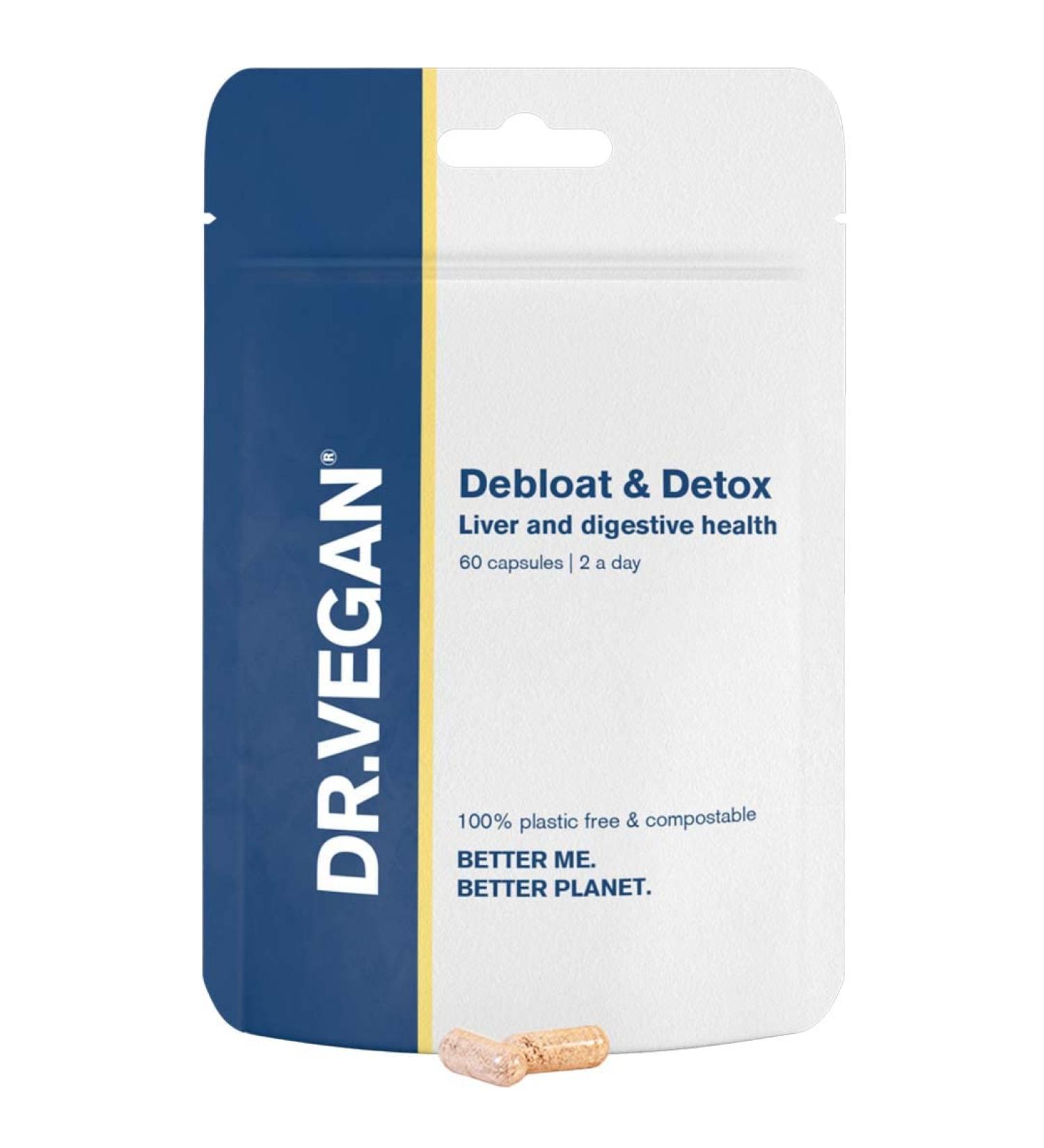 Dr.Vegan Debloat & Detox | Bloating & Digestion Liver Support | 60 Capsules - 30 Day Supply - Buy Online on GoSupps.com