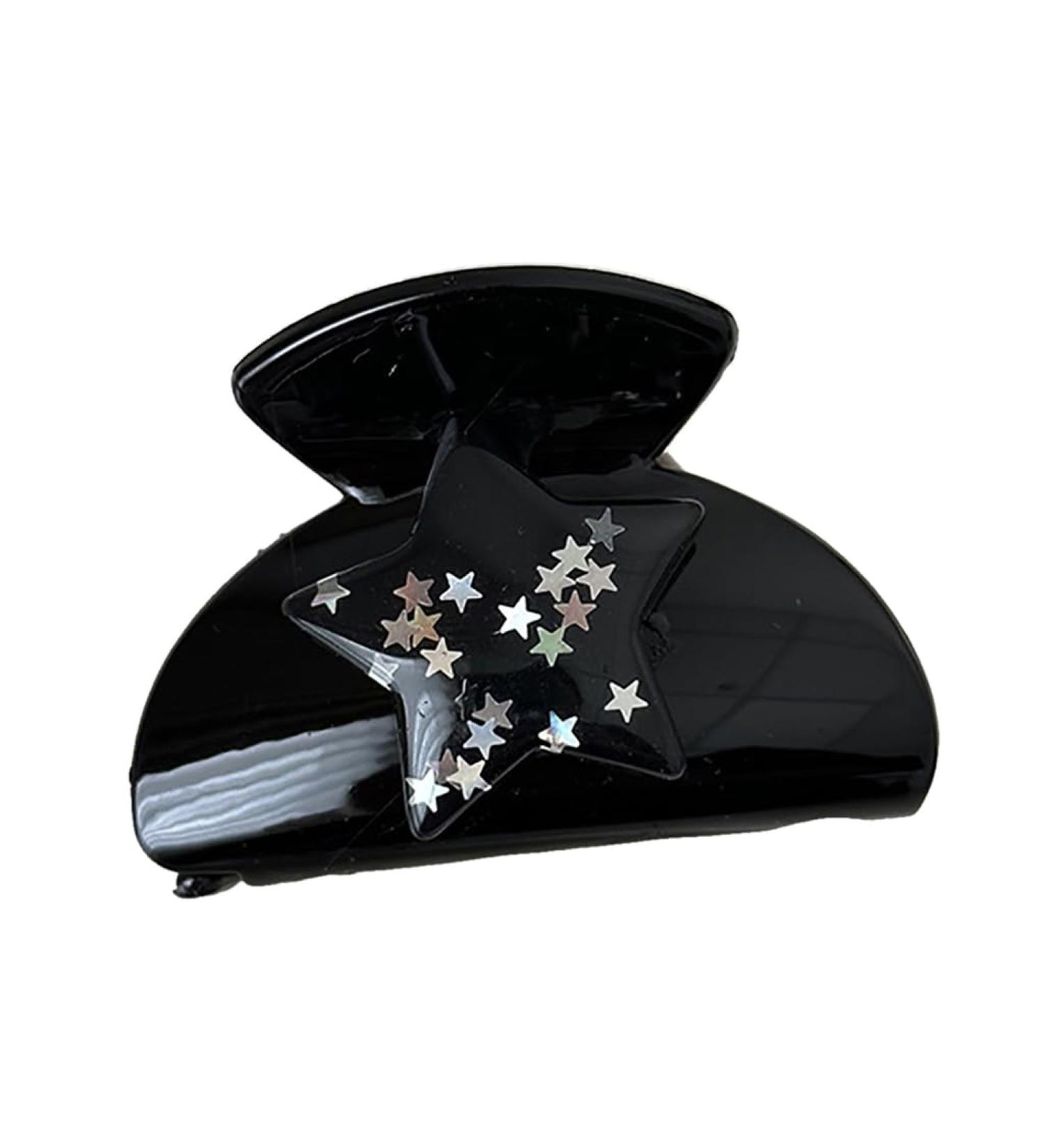 XIAHIOPT Sequins Star Claw Clip for Women Cool Girl Hair UpdoHair Styling Accessory for Thin Hair French Jaw Clip Black Star Grab - Buy Online on GoSupps.com