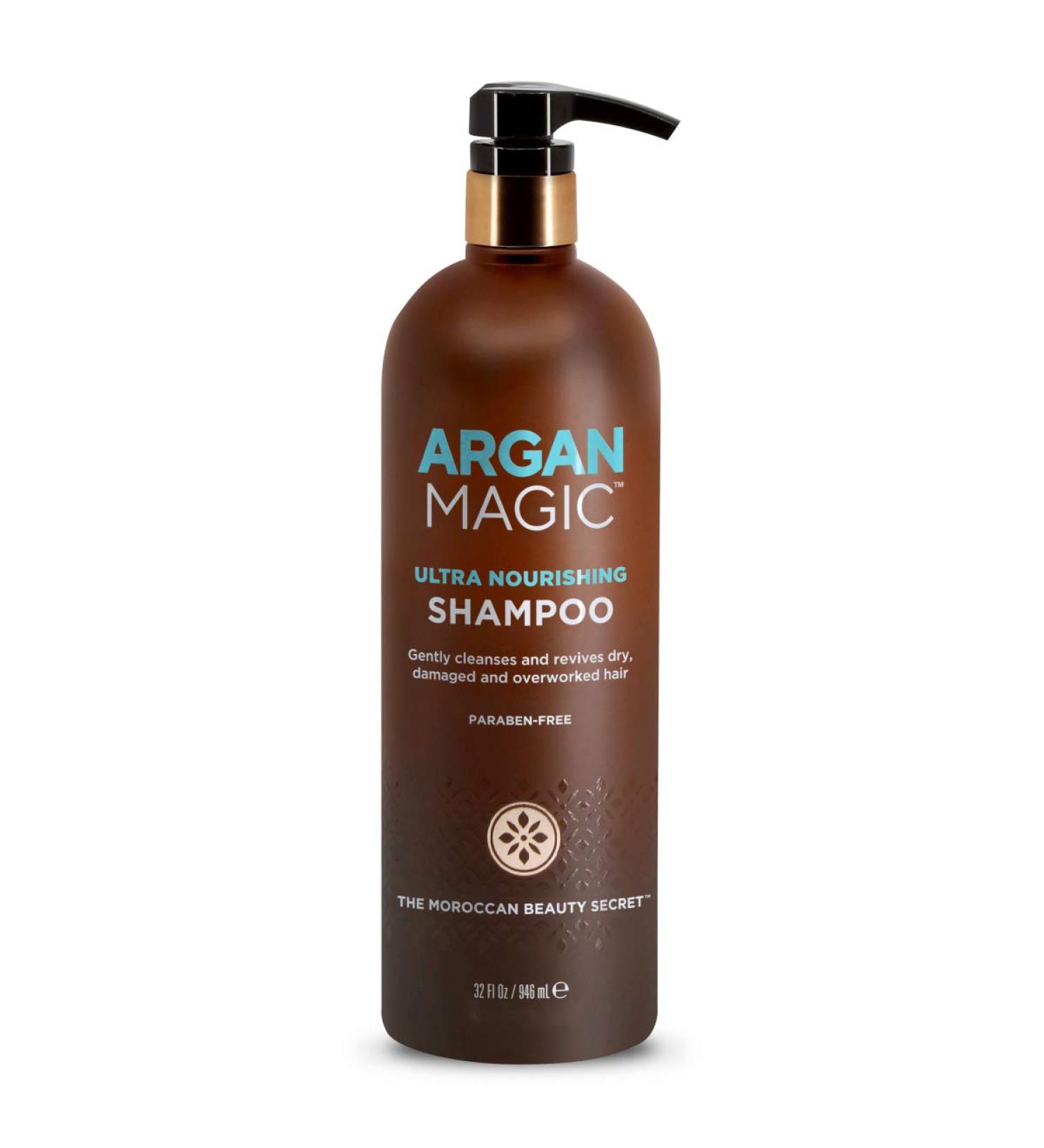 Argan Magic Ultra Nourishing Shampoo - Nourish and Restore Damaged Hair with Argan Oil and Antioxidants | Paraben & Cruelty Free - 32oz USA Made - Buy Online on GoSupps.com