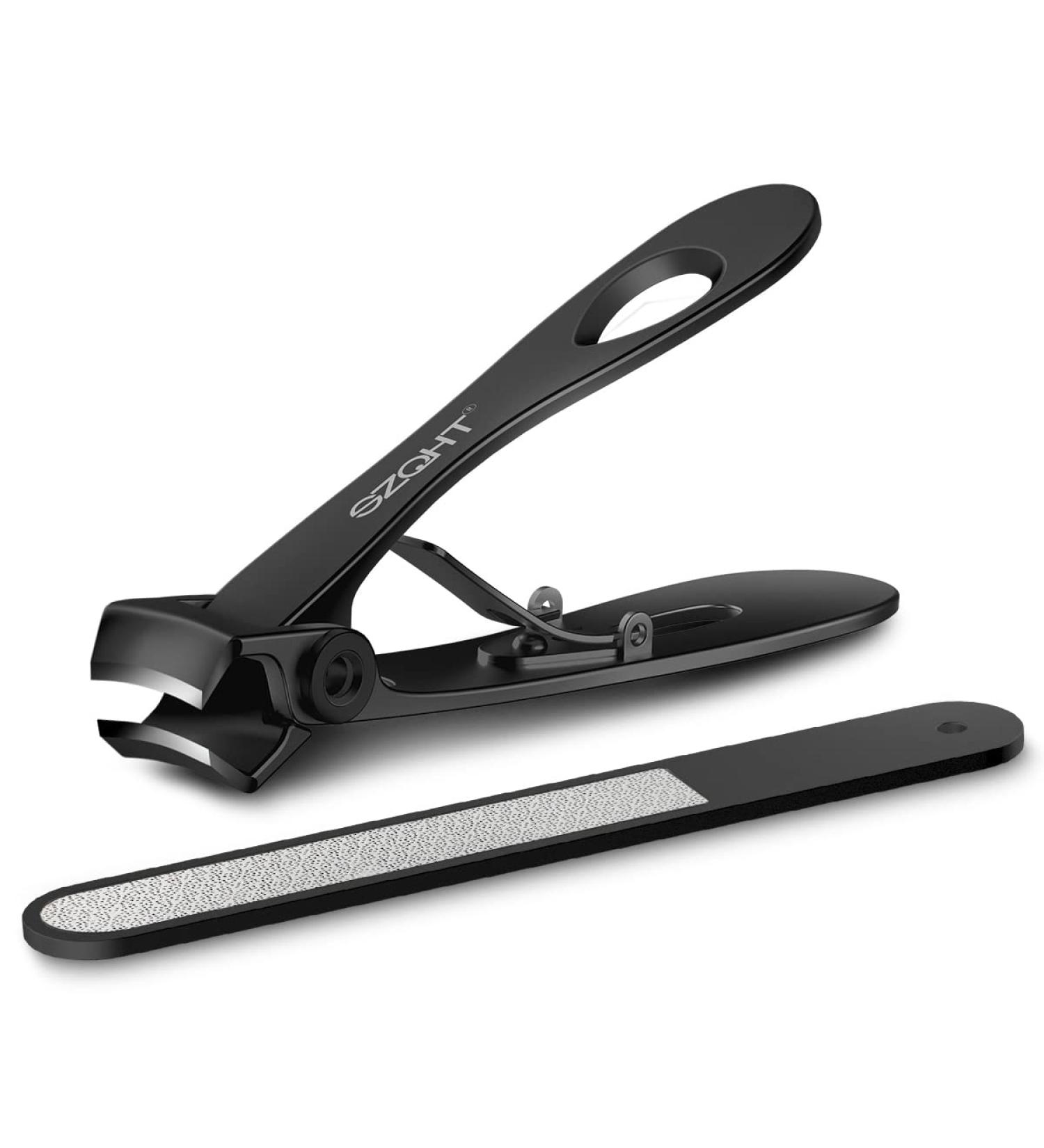 SZQHT Heavy Duty Stainless Steel Nail Clippers for Tough Fingernails and Toenails - Ideal for Elder Men, Seniors, and Adults - Black - Buy Online on GoSupps.com