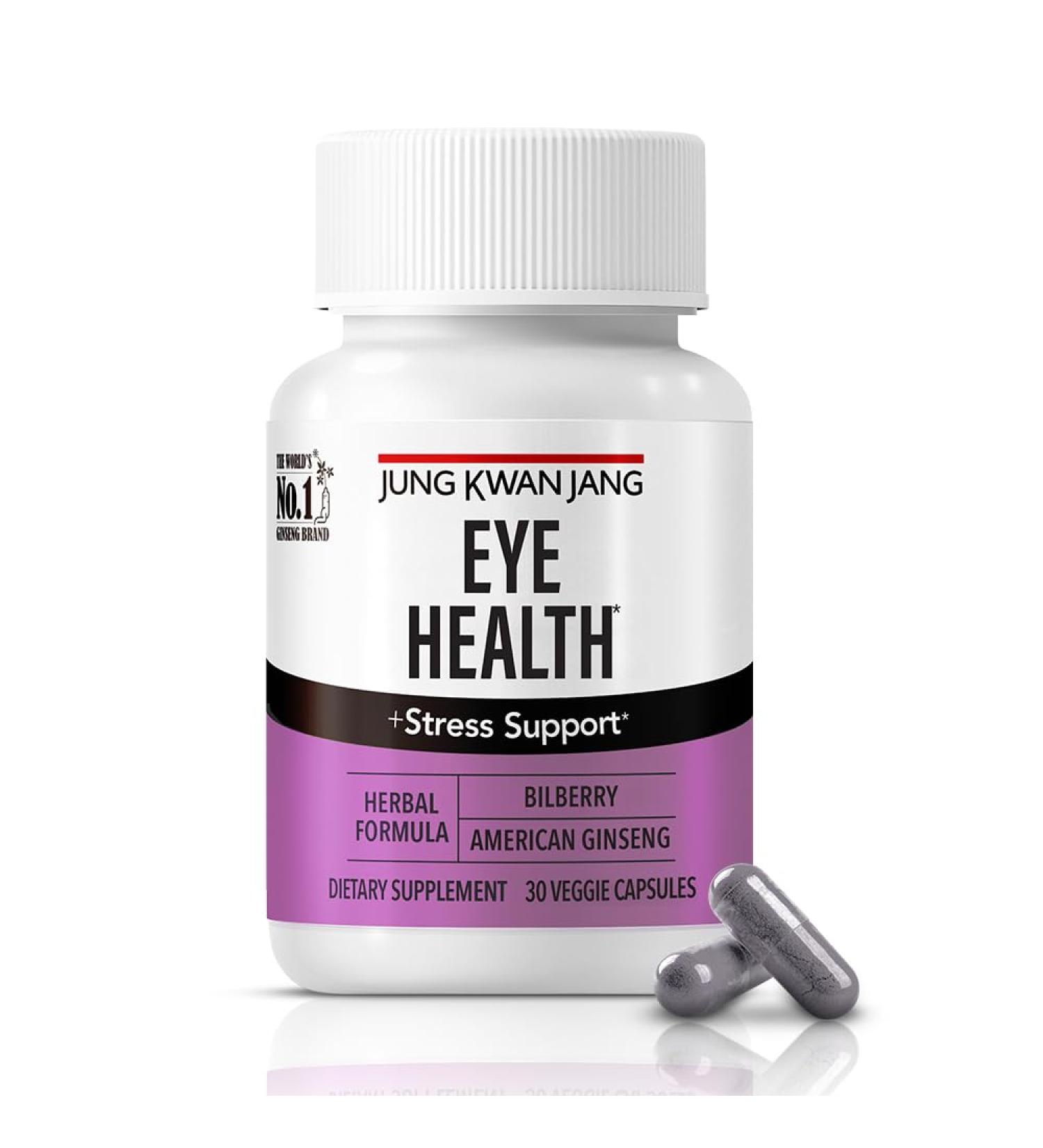 JungKwanJang Eye Health Herbal Formula with Bilberry & American Ginseng - Vision Care Reduced Eye Strain Cognitive Support - 30 Day Supply(30 Capsules) - for Men and Women - Buy Online on GoSupps.com
