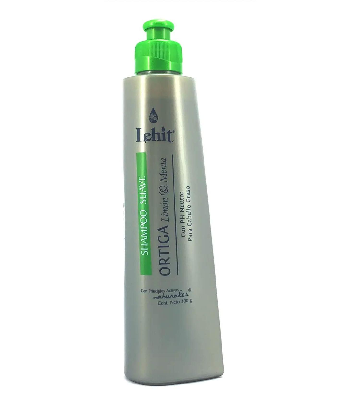 Lehit Ortiga Limon Menta Shampoo Suave Cabello Graso | Nettle Lime Mint for Oily Hair Gentle Shampoo 10.1oz-300ml