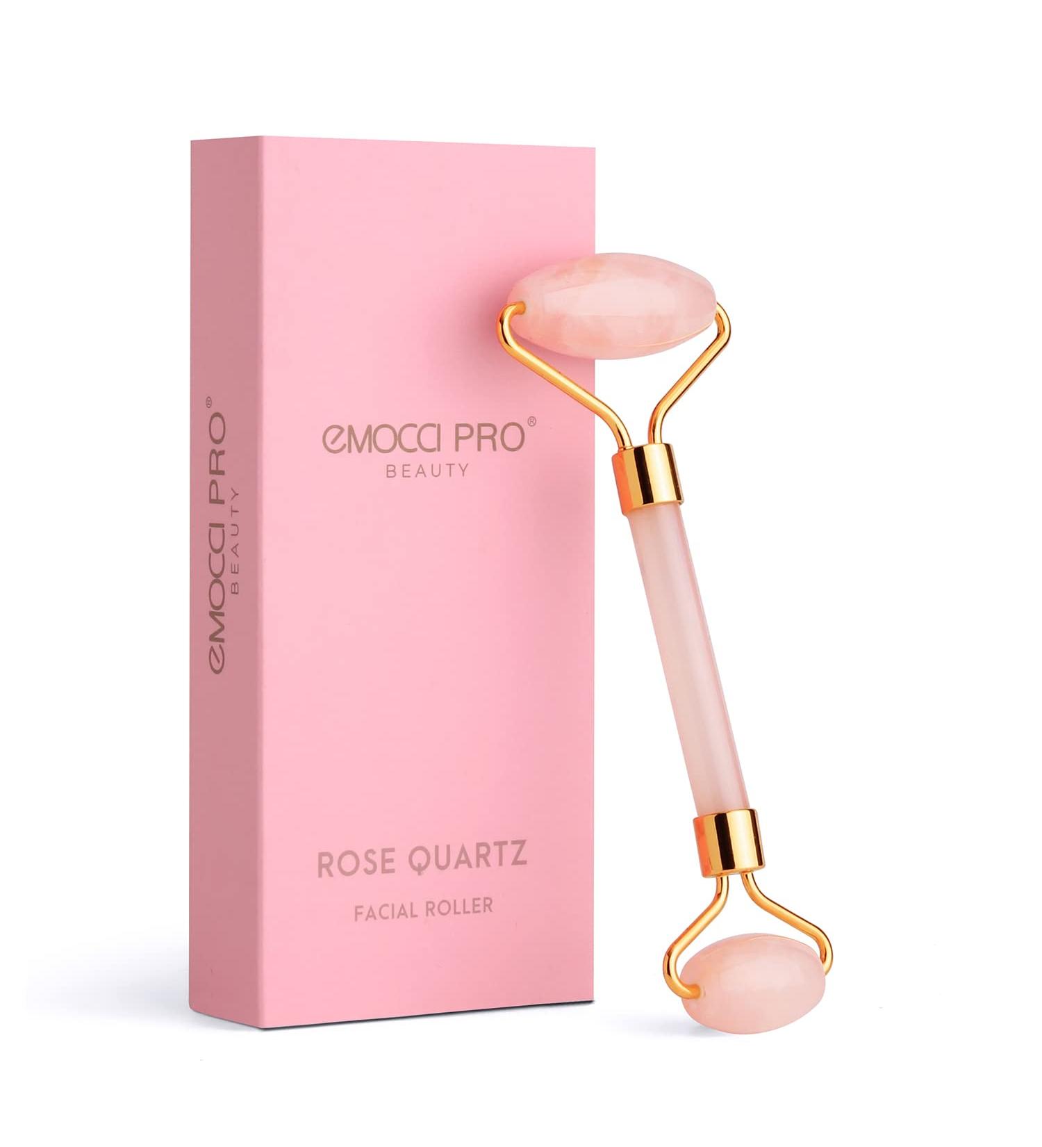 Jade Roller & Rose Quartz Facial Massager Set | Premium Stone Face Roller for Radiant Skin - Buy Online on GoSupps.com
