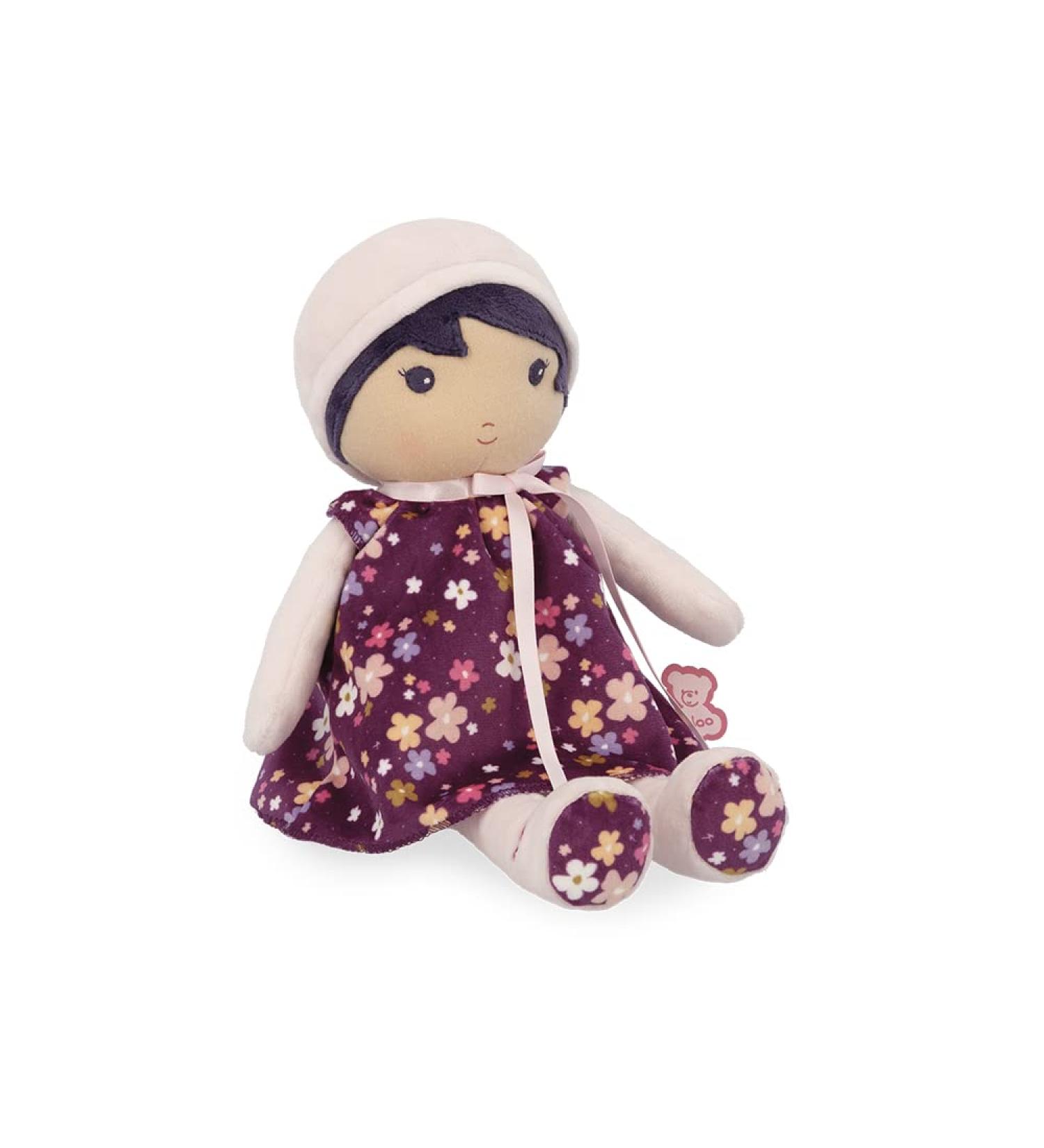 Kaloo Tendresse Violette My 1st Soft Doll 32cm Fabric Doll Floral Dress - Large Gift Box - Customisable Ribbon - 0 Months - Buy Online on GoSupps.com