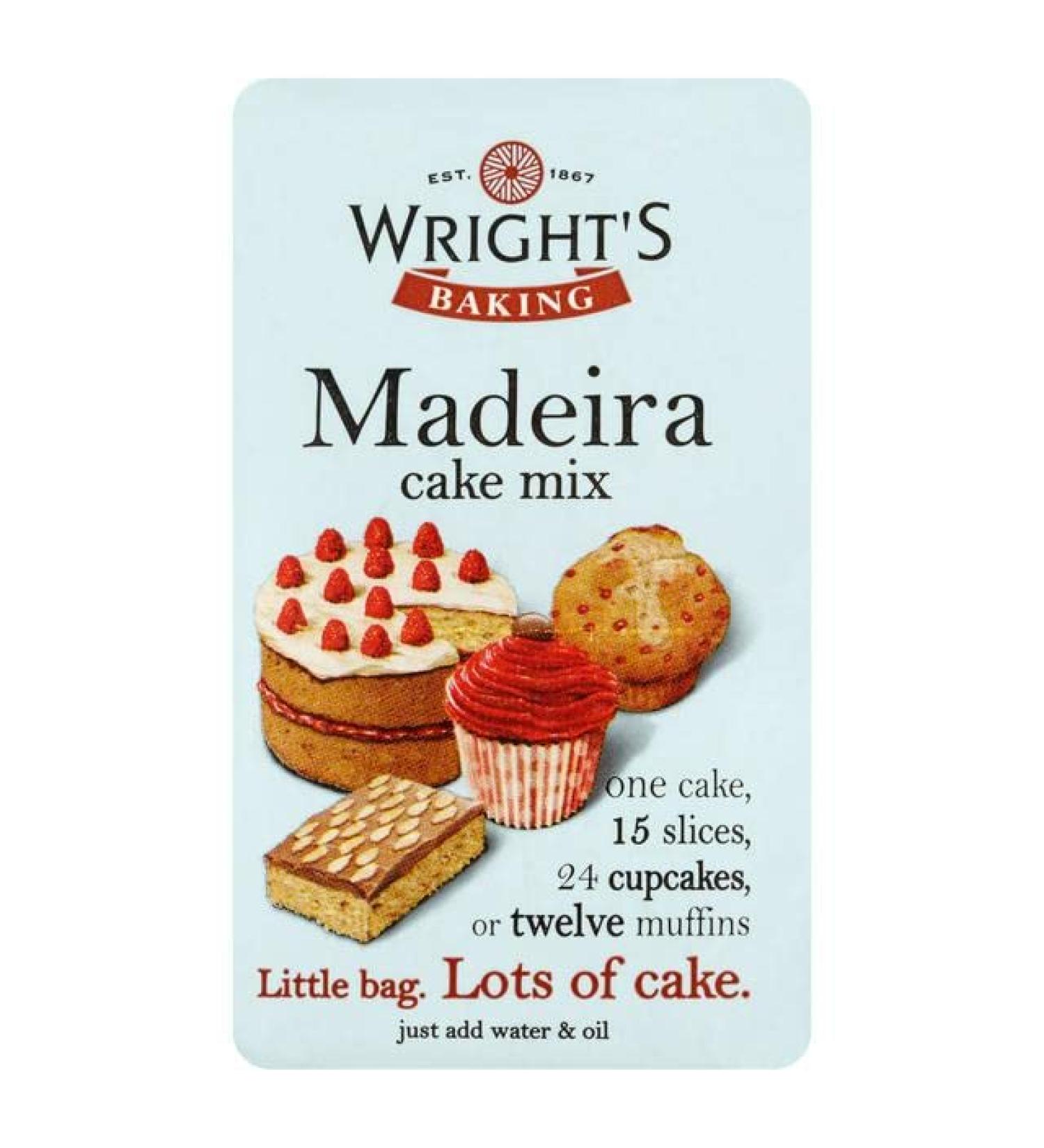 Wright's | Madeira Cake Mix 500g | Madeira Cake mix which has a subtle buttery and vanilla flavour can be used to bake light & moist cakes slices muffins or cupcakes - Buy Online on GoSupps.com
