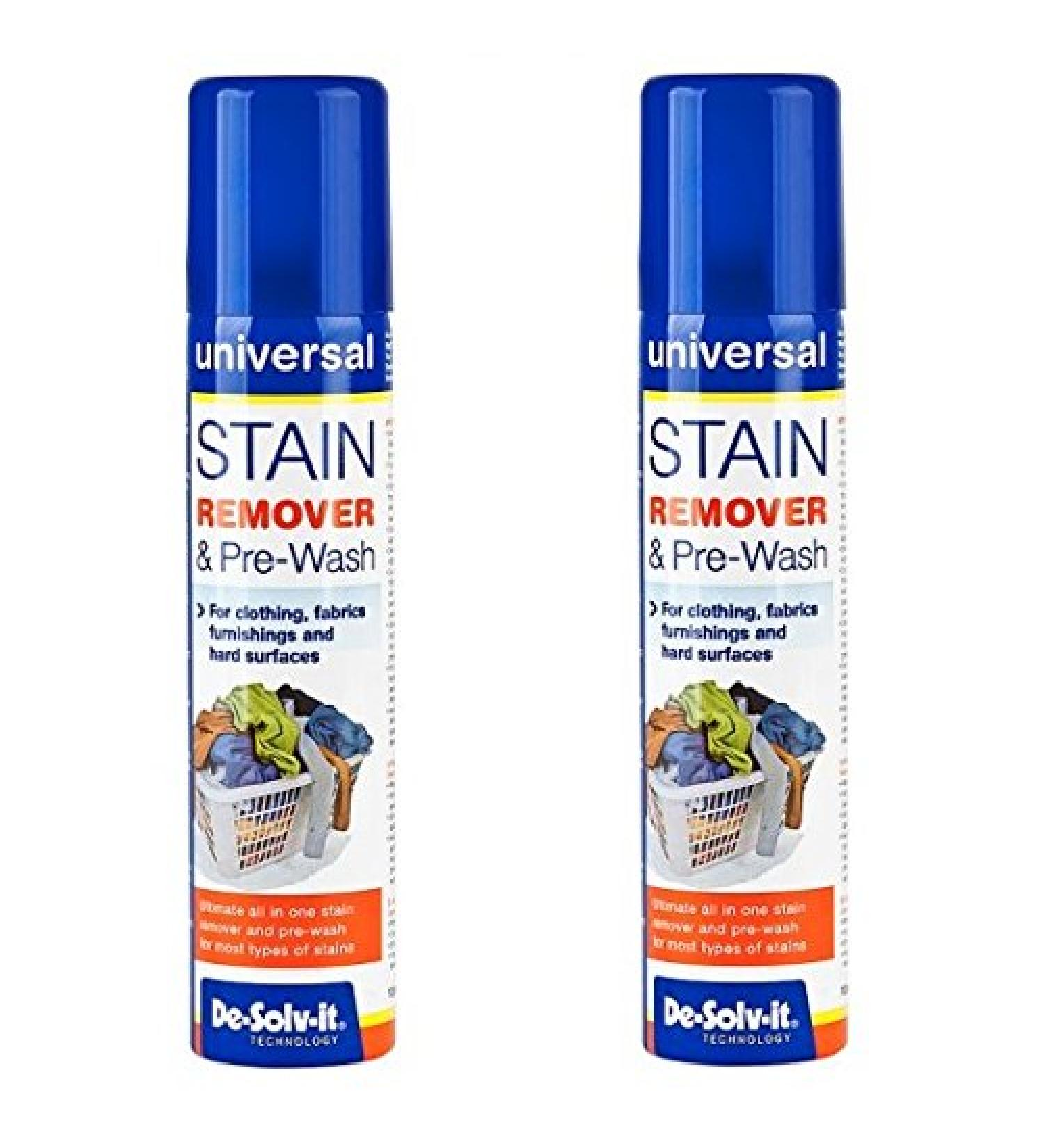 2 x De-Solv-it Desolvit Stain Remover & Pre-Wash Spray 100ml for Clothing Favrics Furnishings and Hard Surface