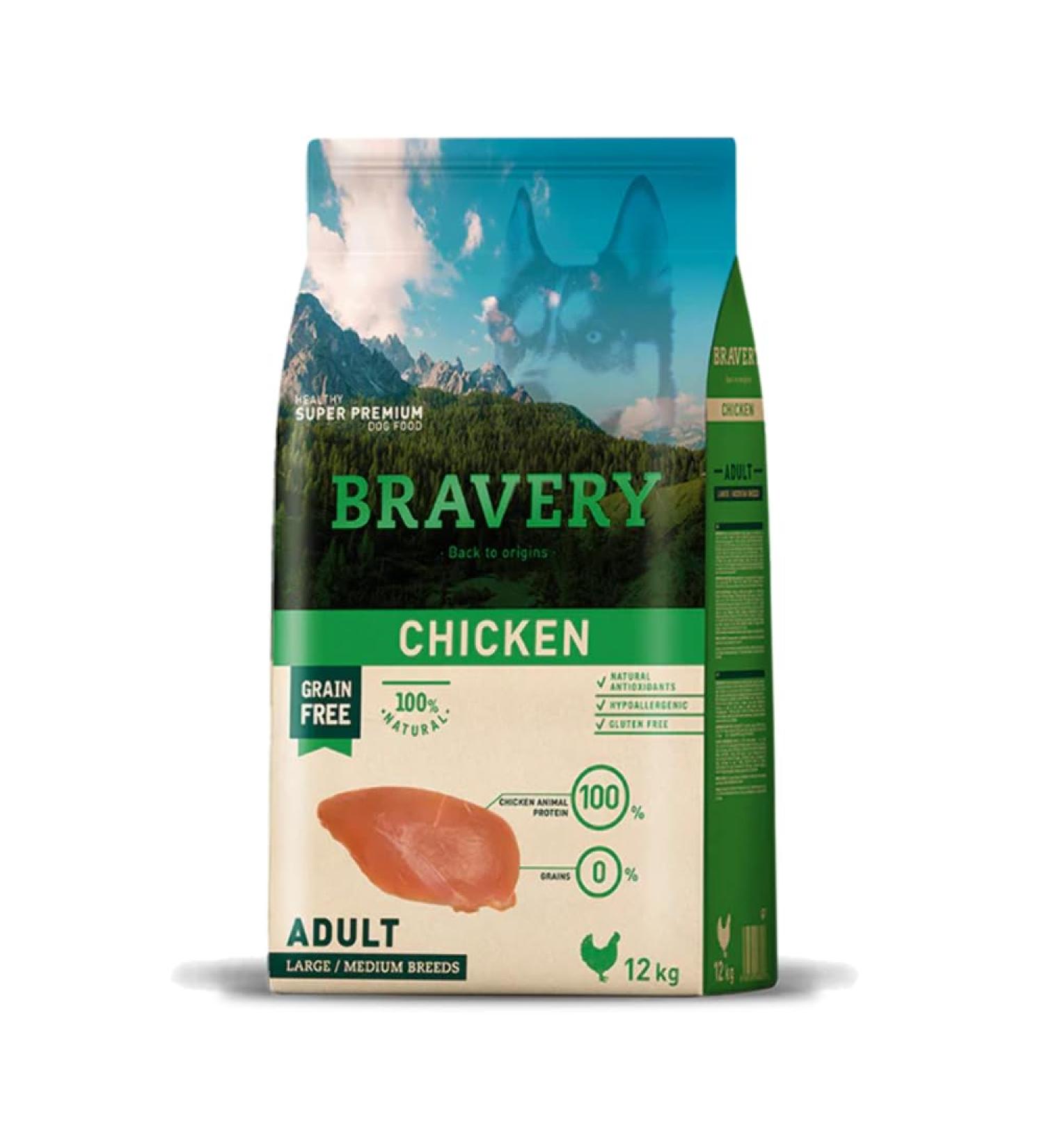 BRAVERY Chicken Croquettes for Dogs Size L/M 12 kg