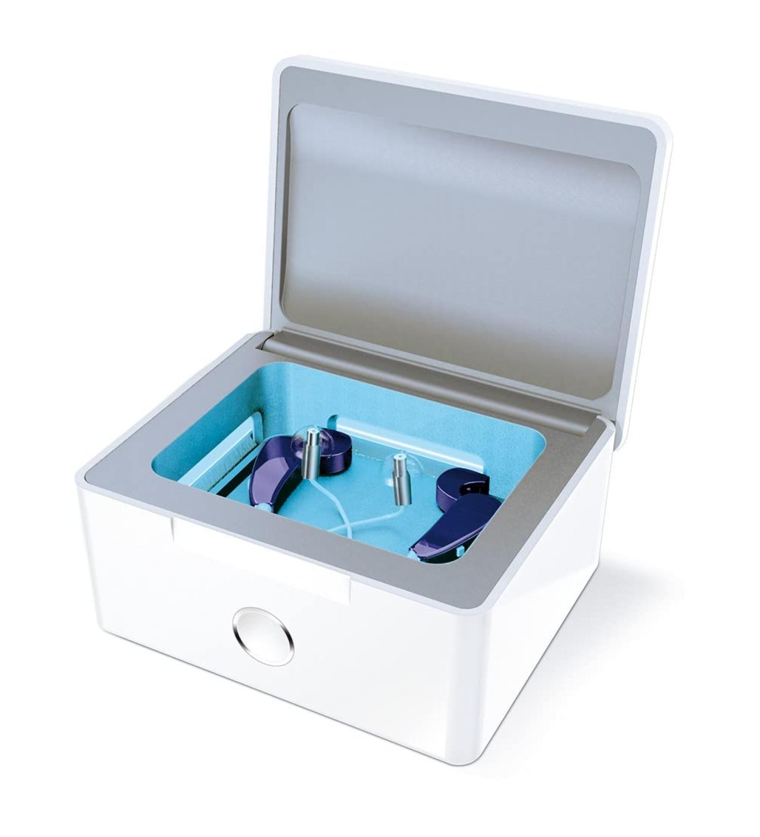 PerfectDry LUX: Fastest Hearing Aid Dehumidifier Kit - UV-C Light Box for Hearing Aids, Airpods, Earbuds & Amplifiers - Buy Online on GoSupps.com