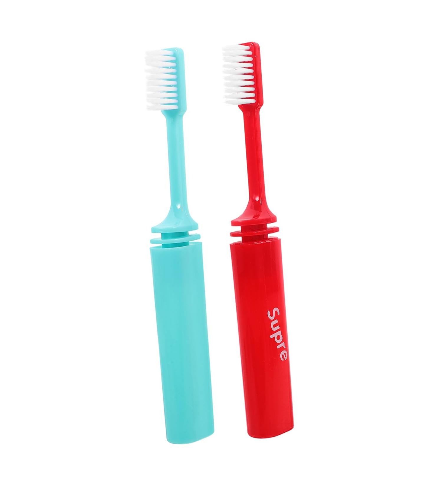 Buy Gatuida 2 Pack Travel Toothbrushes for Kids | Rubber Hanging Design | Perfect for Camping & Outdoor Use - Buy Online on GoSupps.com